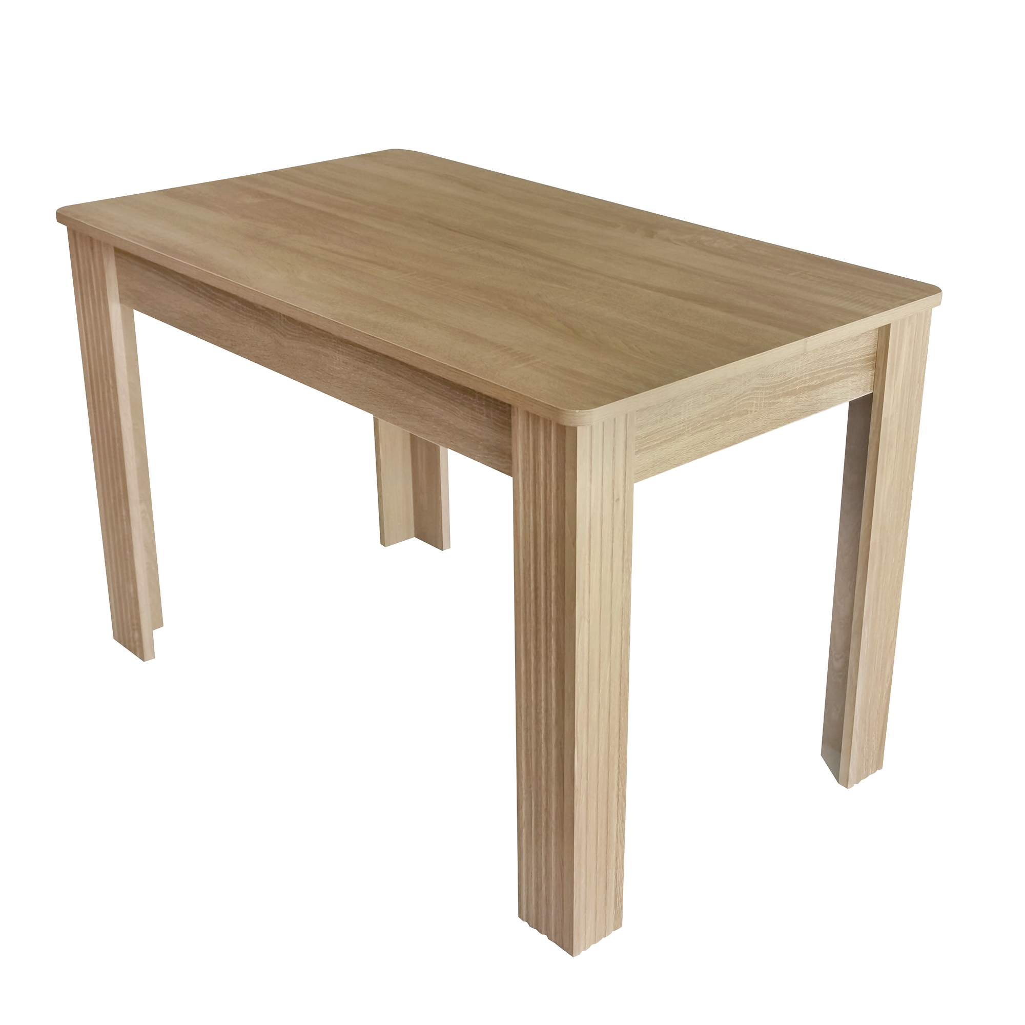 Table à manger, 116 x 65 x 75 cm, panneaux de particules et bois, chêne - vue 7