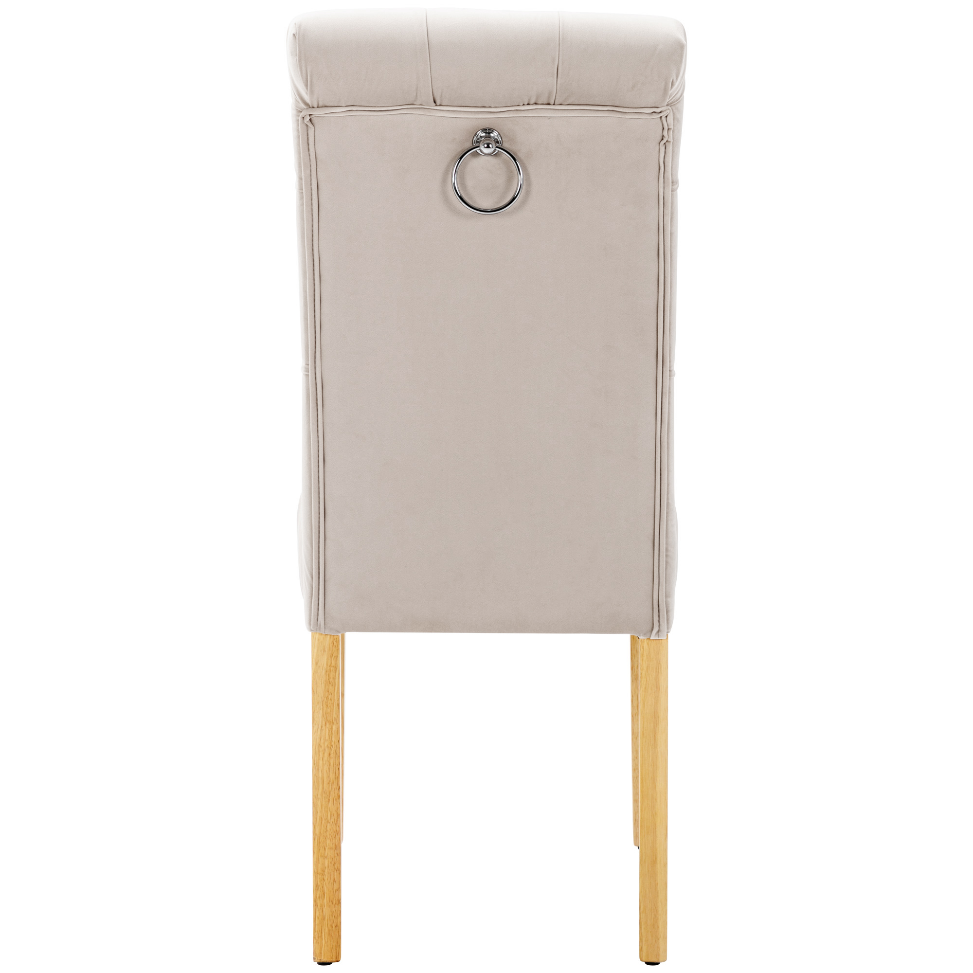 Chaise de salle à manger, lot de 6, velours, beige - vue 3