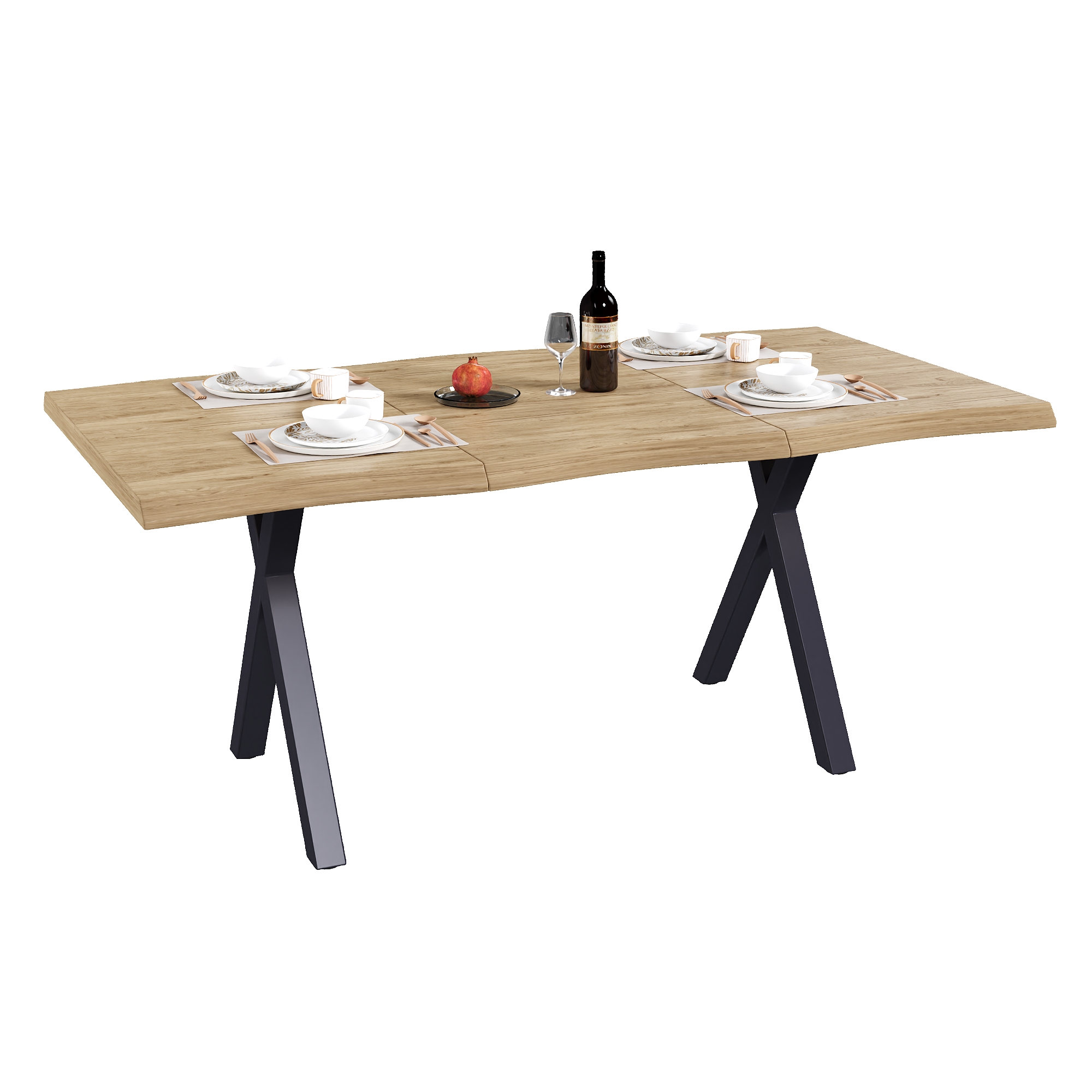 Table à manger, 180 x 78 x 75 cm, bois, bois naturel - vue 5