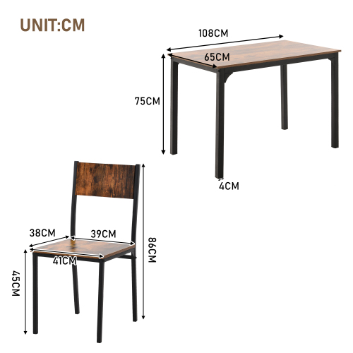 Ensemble table + chaises en MDF/PVC, cadre métal laqué, chaises empilables, design minimaliste, pour cuisine et bar, petit espace, facile entretien, stabilité, style moderne, utilisation polyvalente, durabilité, décoration - image 16