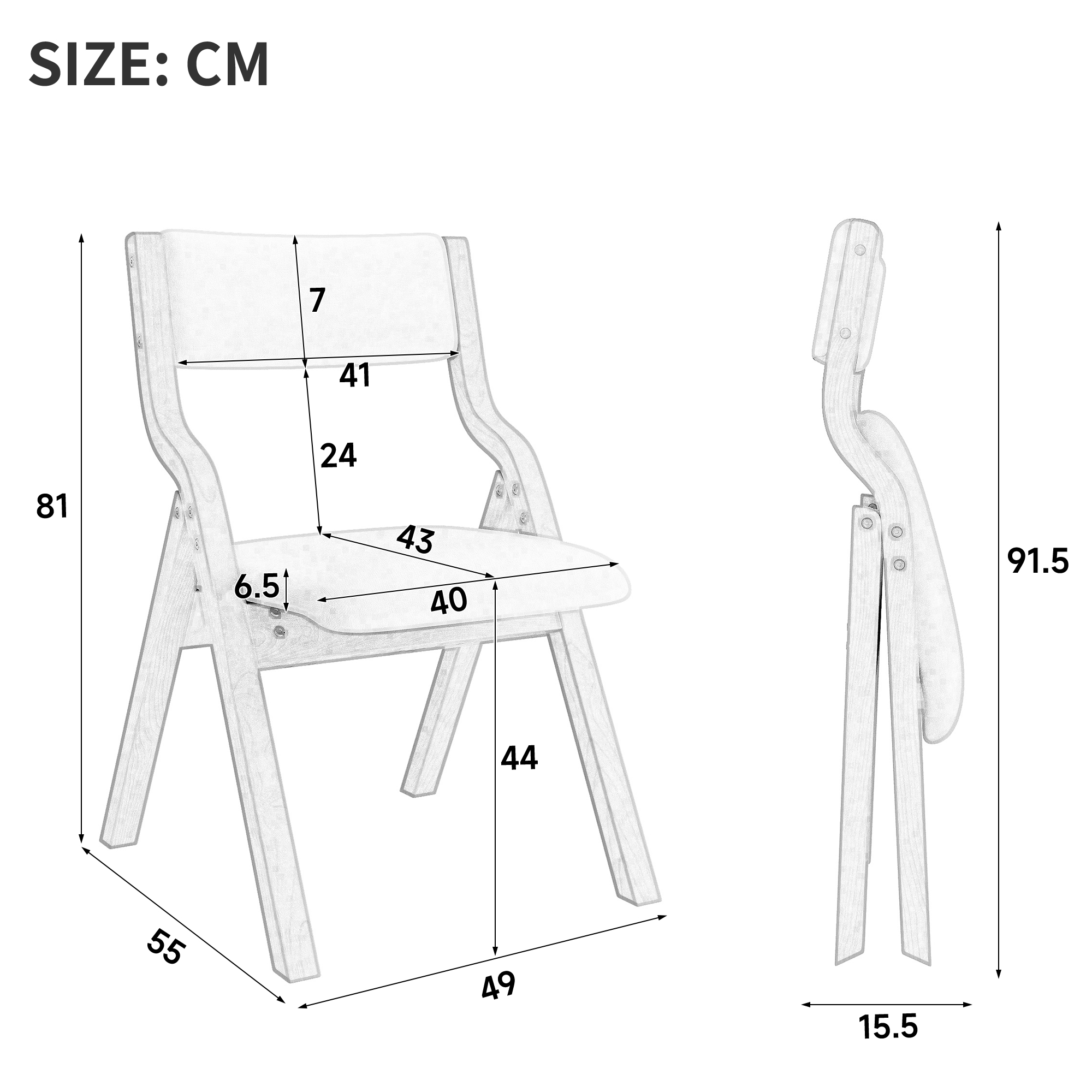 Dimensions du chaise de salle à manger