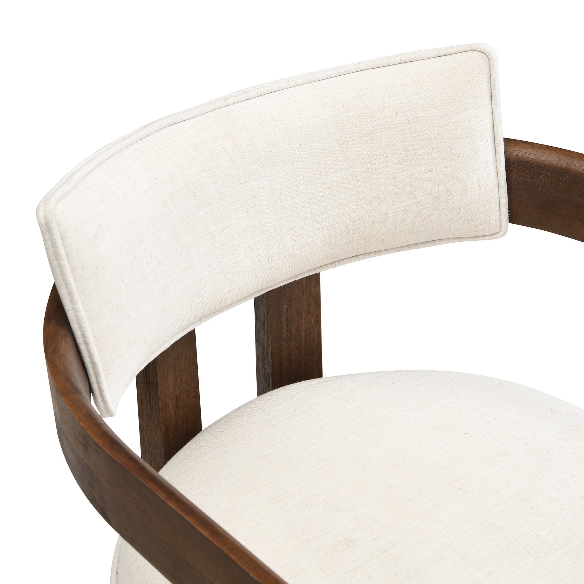 Chaise avec accoudoirs en bois massif, tissu lin naturel, design classique élégant, pour salle à manger et salon, confort supérieur, durabilité, style intemporel, facile montage, stabilité, utilisation polyvalente - image 16