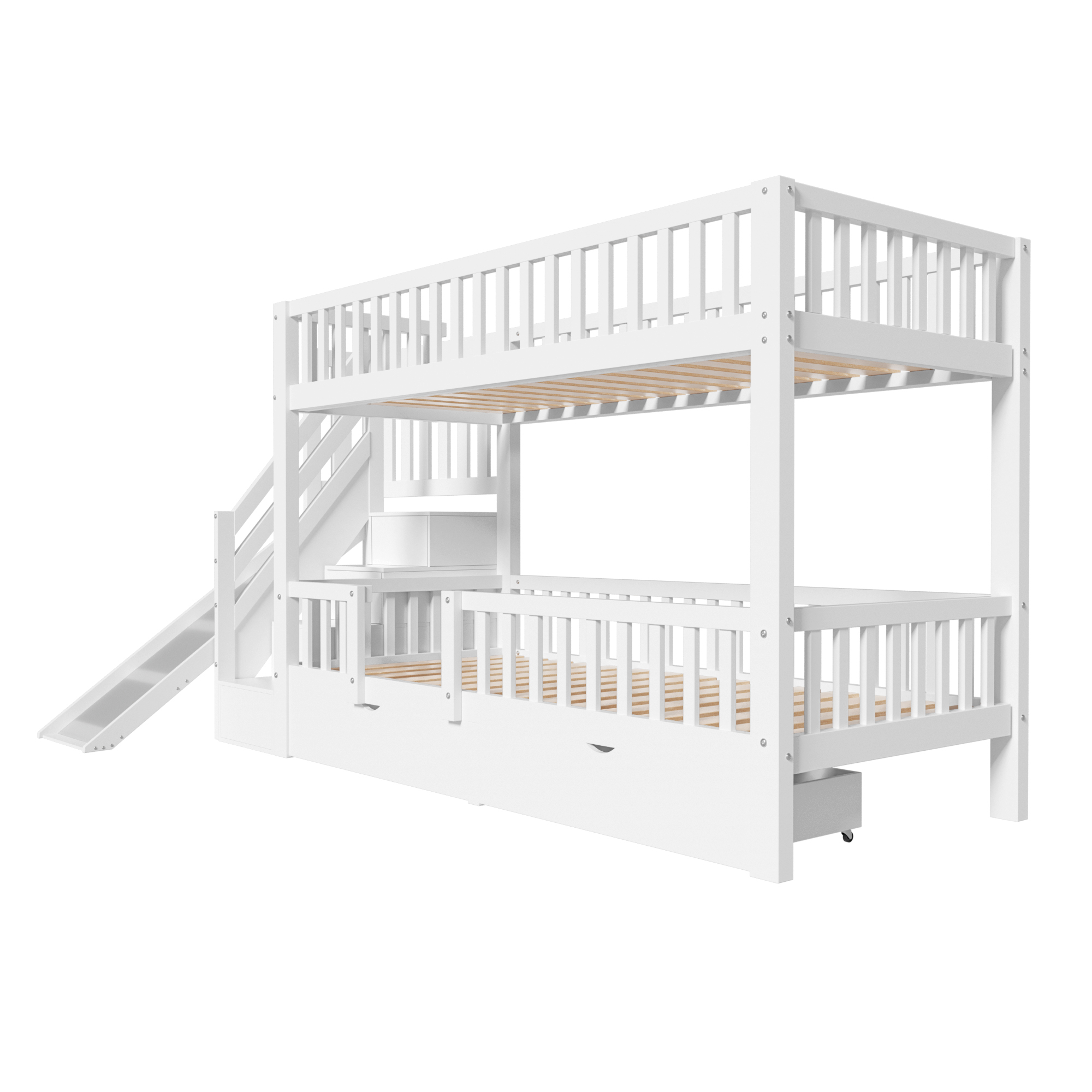 Lit mezzanine design moderne enfant blanc