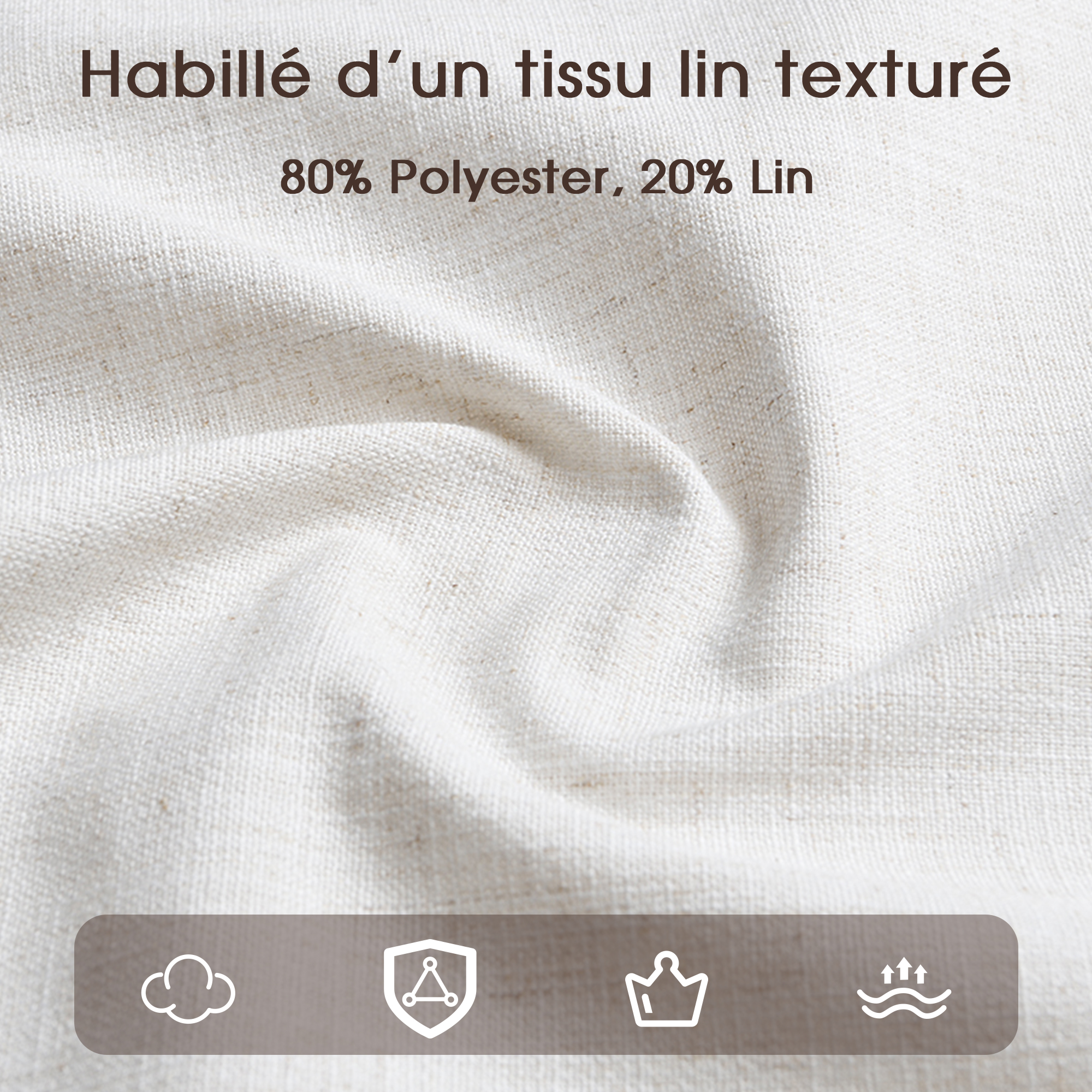 Chaise avec accoudoirs en bois massif, tissu lin naturel, design classique élégant, pour salle à manger et salon, confort supérieur, durabilité, style intemporel, facile montage, stabilité, utilisation polyvalente - image 22
