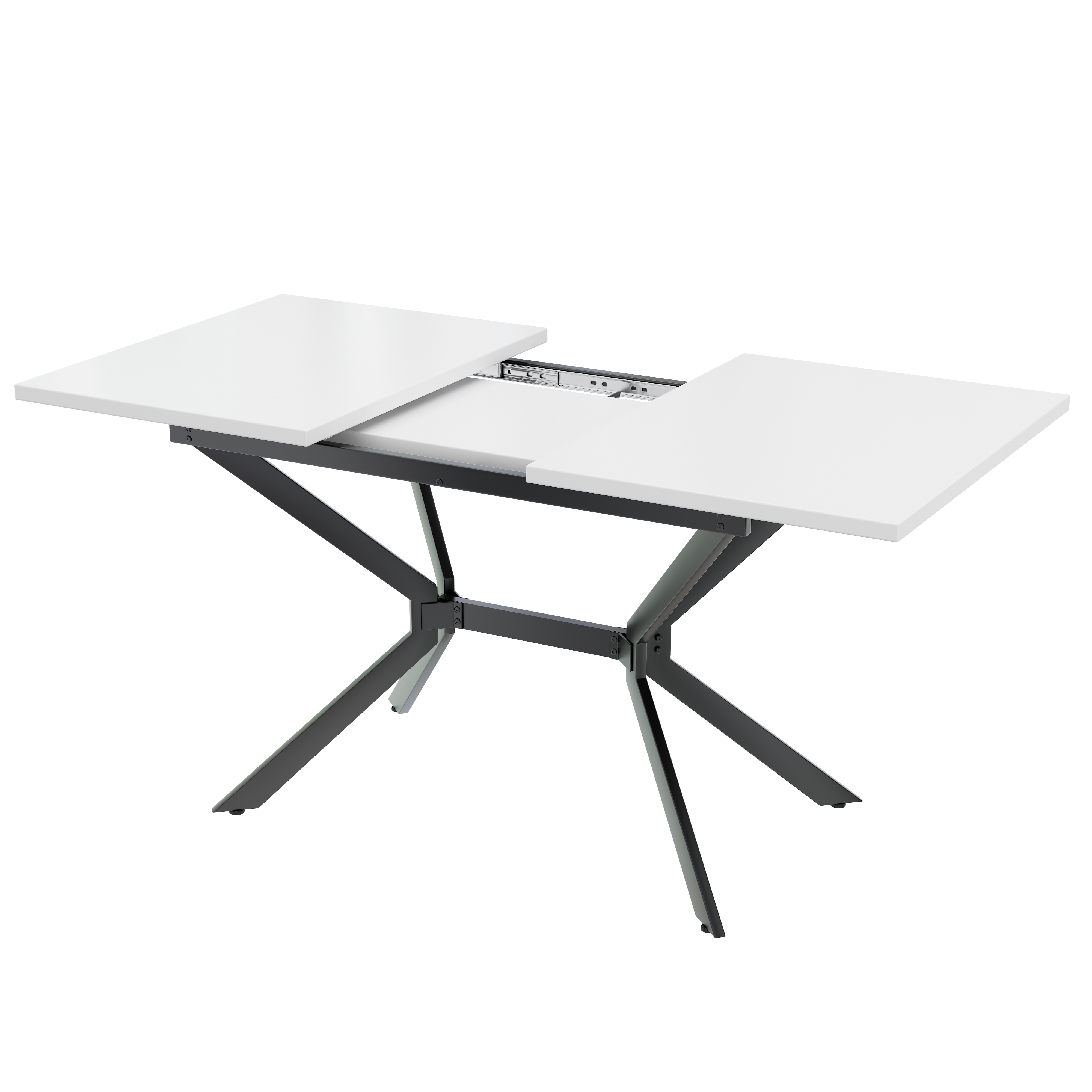 Table à manger, 160 x 80 x 75 cm, métal et MDF, noir - vue 2