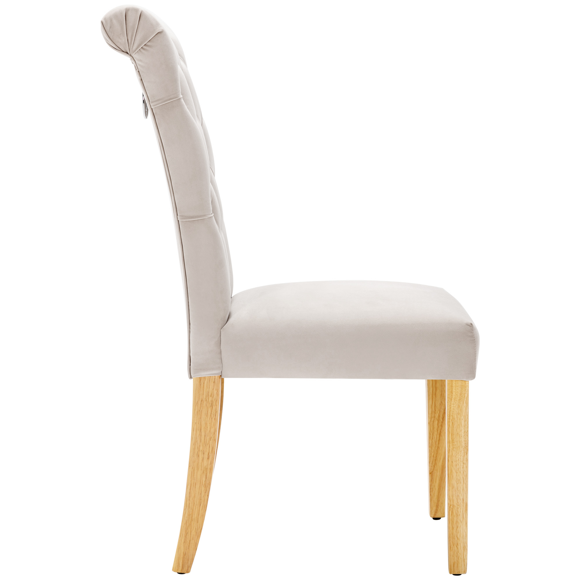 Chaise de salle à manger, lot de 6, velours, beige - vue 5
