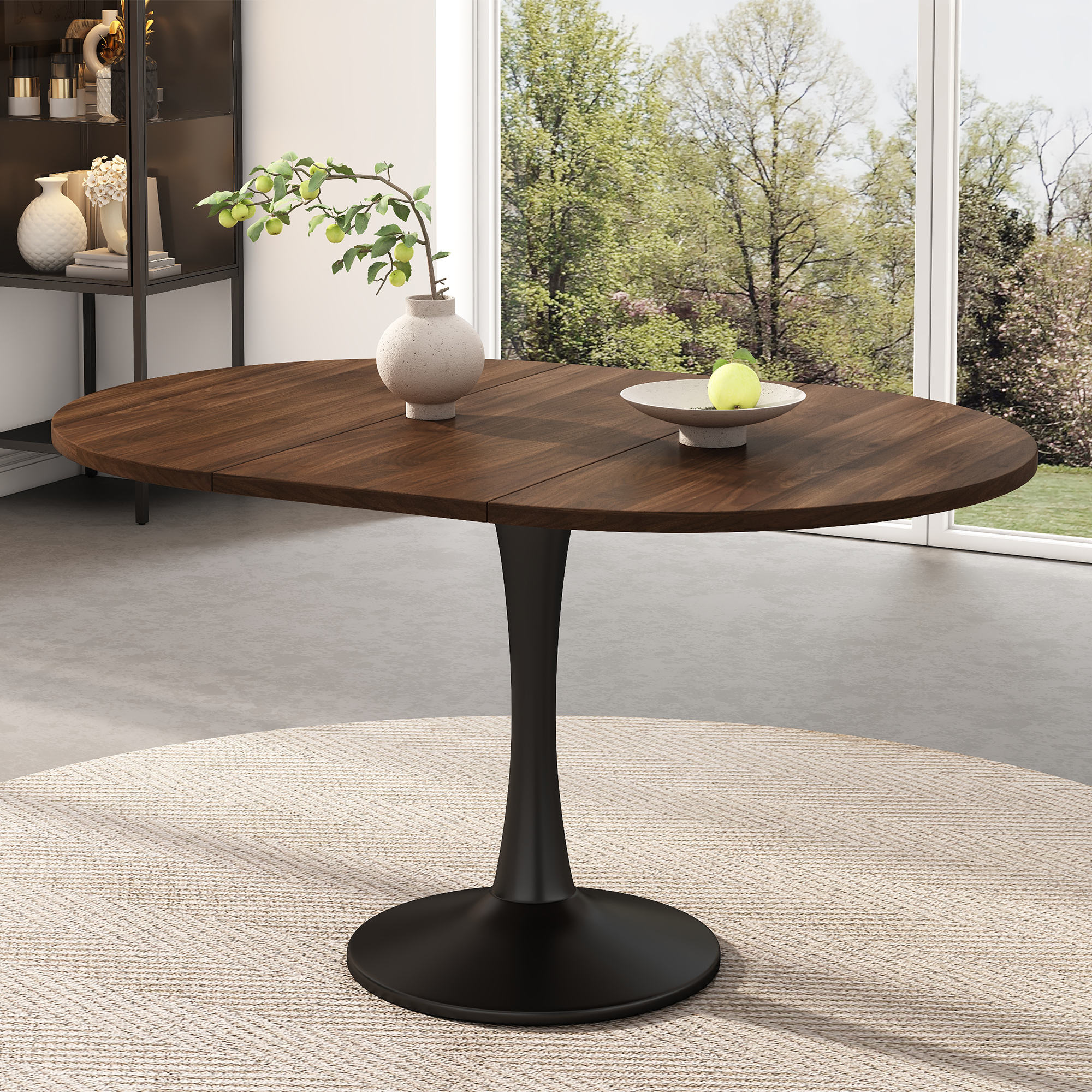 Table à manger ovale réglable en hauteur et multifonction en MDF et fer - vue 4