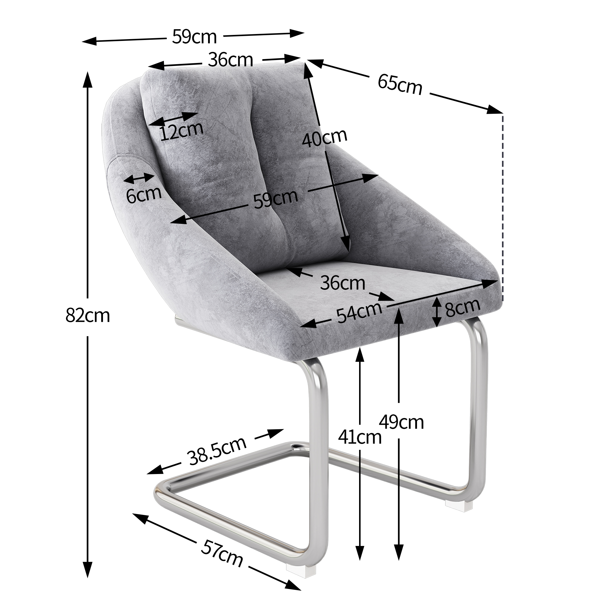 Chaise de salle à manger en velours avec cadre en - image 2