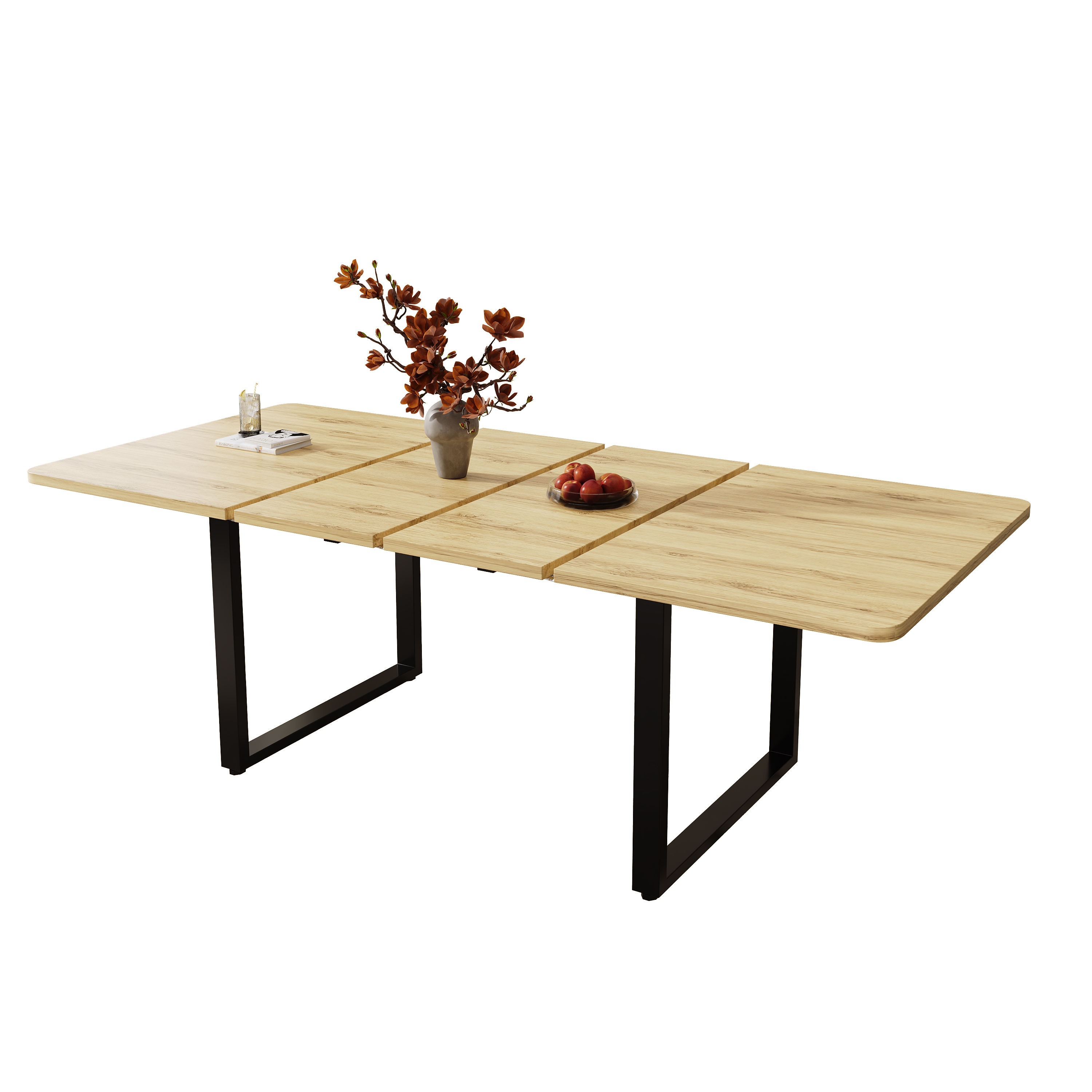 Table à manger extensible multi-longueurs en MDF pour 6 à 10 personnes - vue 1