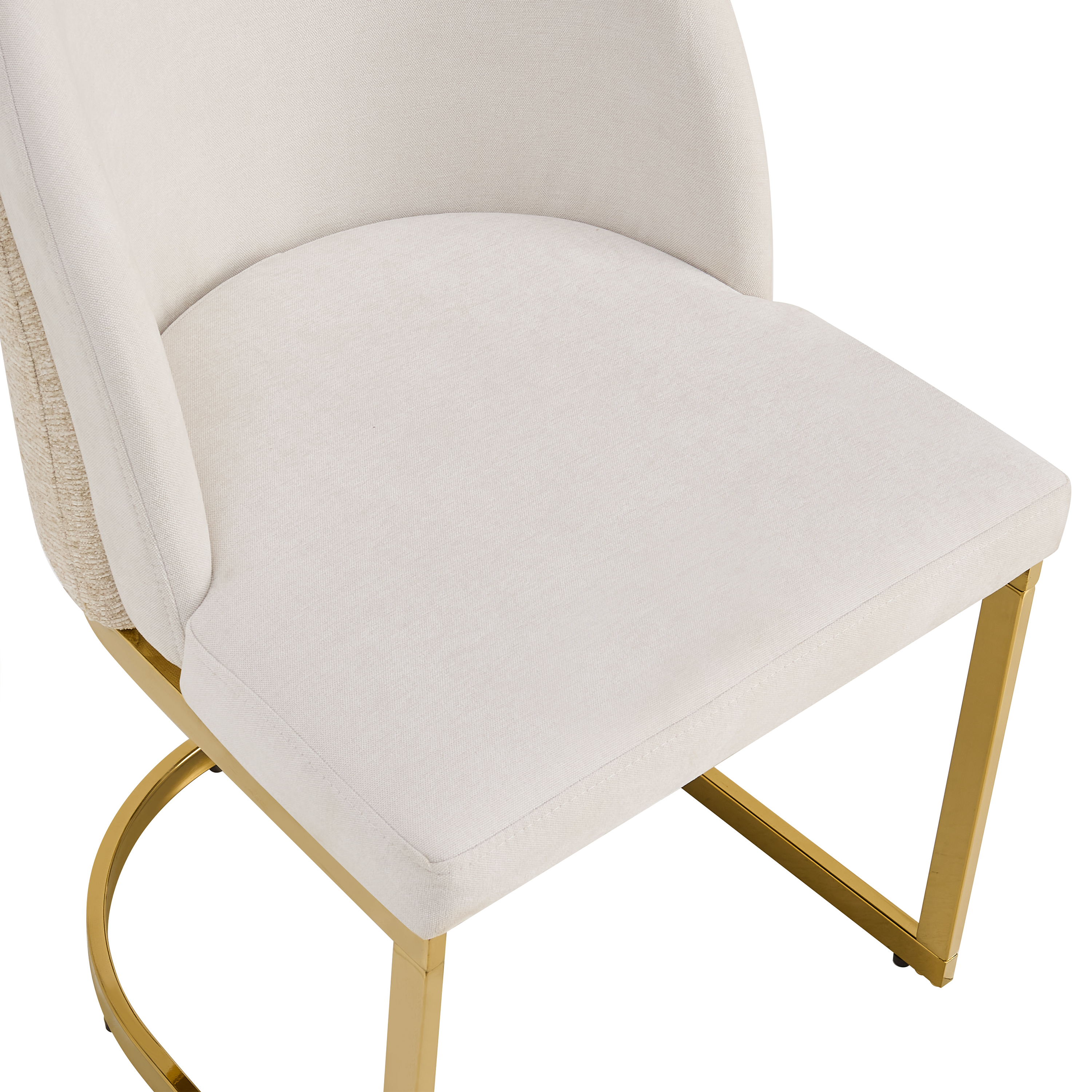 Chaise de salle à manger double dossier, mousse 25D, tissu chenille, pieds métal galvanisé miroir, cadre renforcé, pour salle à manger et salon, design haut de gamme, confort durable, style luxueux, stabilité, durabilité - image 18
