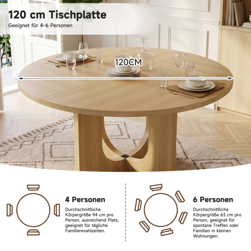 Table ronde pour repas familiaux