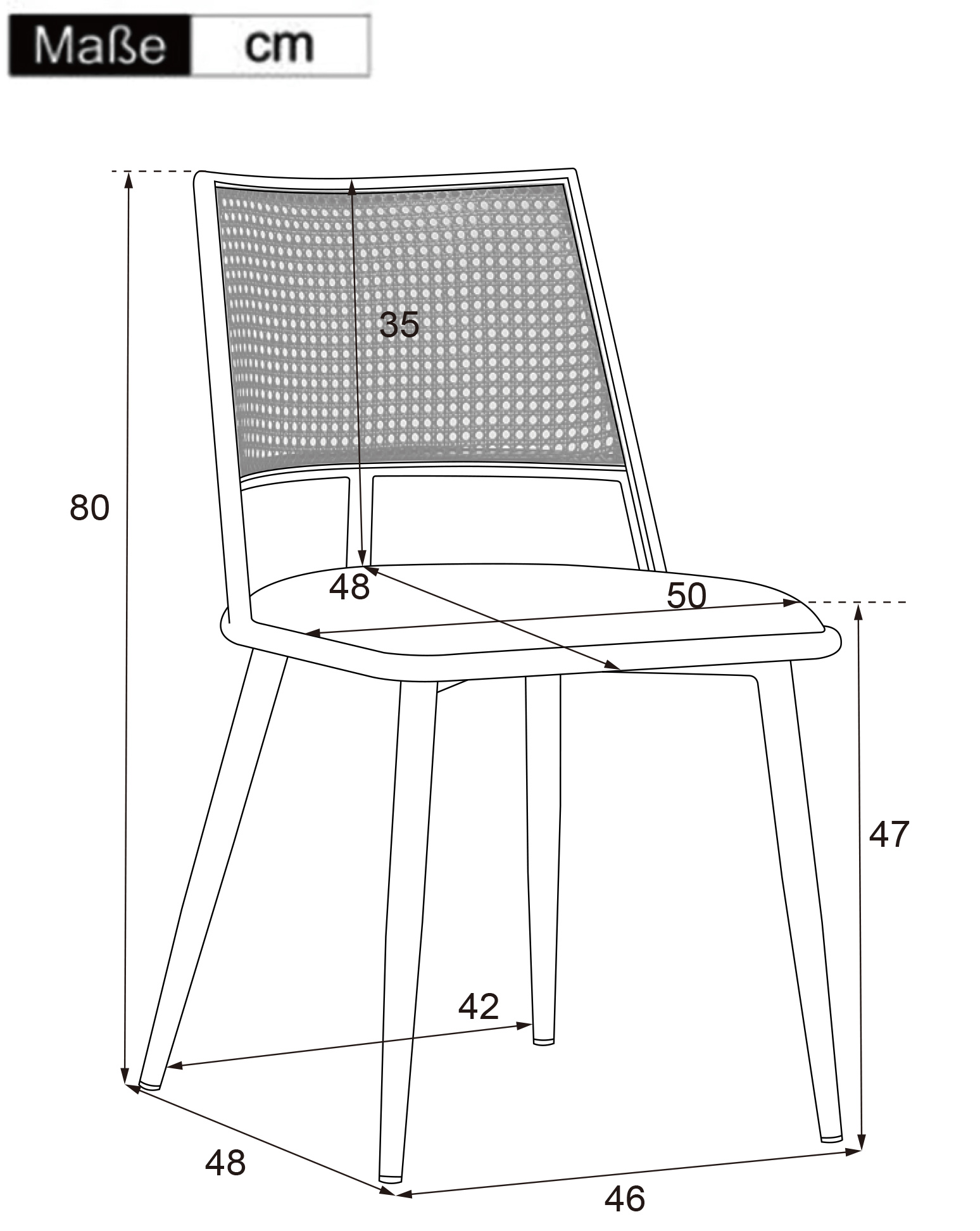 Dimensions du chaise de salle à manger