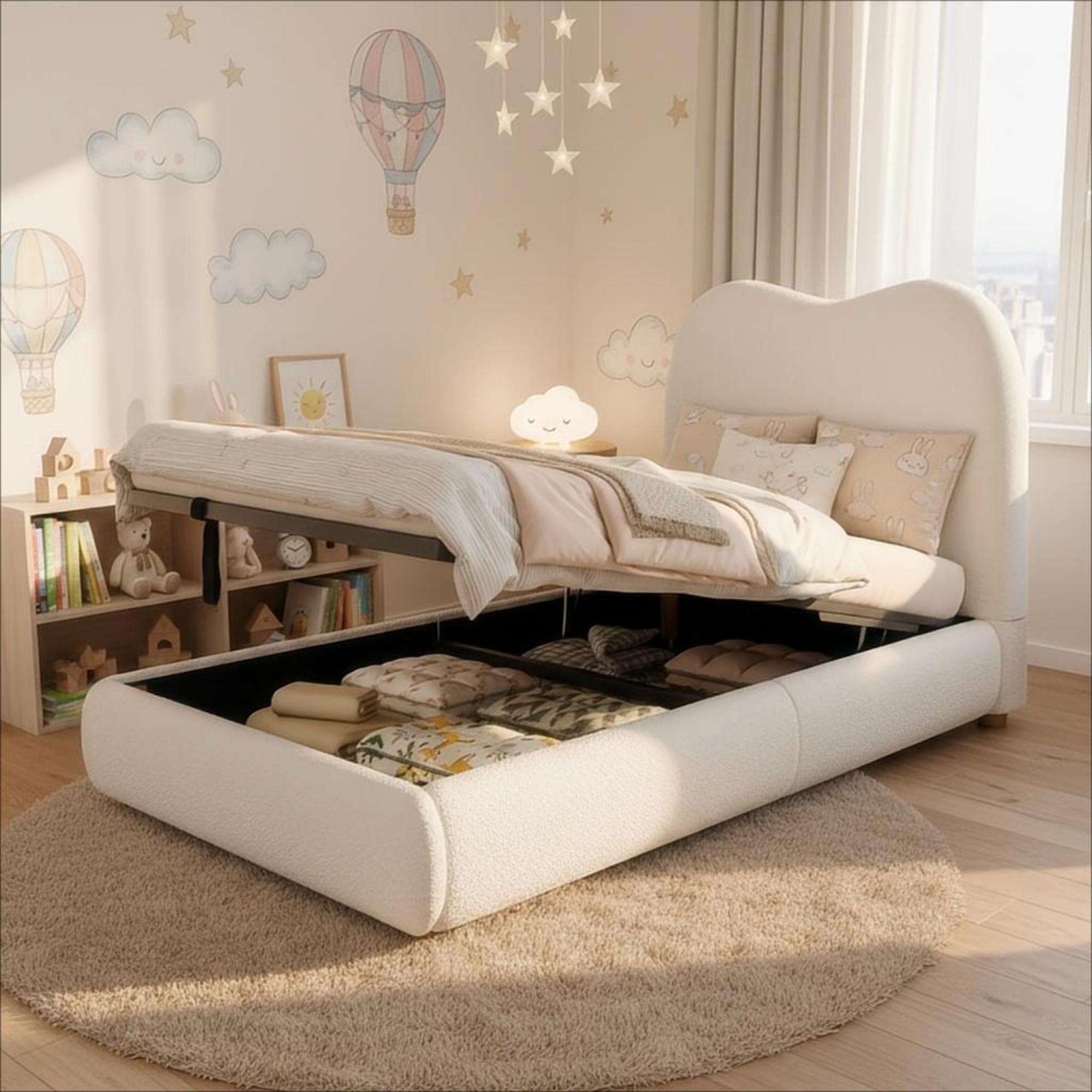 Polsterbett, Einzelbett, Kinderbett 90 x 200cm, hy