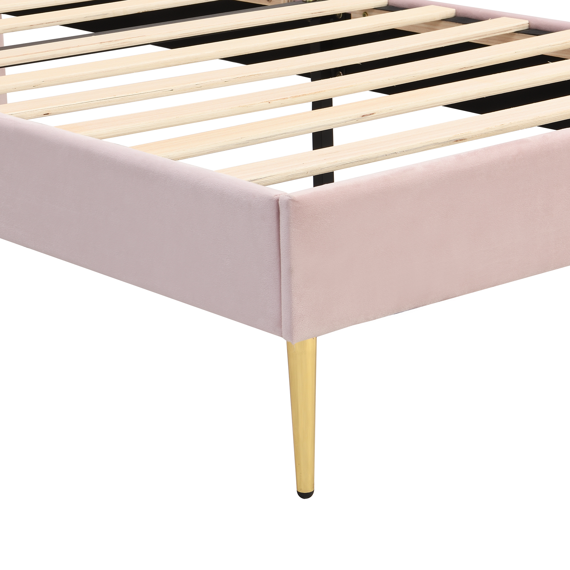 Lit en velours avec tête coquillage et pieds fer doré, pour chambre, design élégant artistique, confort sommeil, style luxueux, décoration raffinée, stabilité, matériau doux, point focal - image 12
