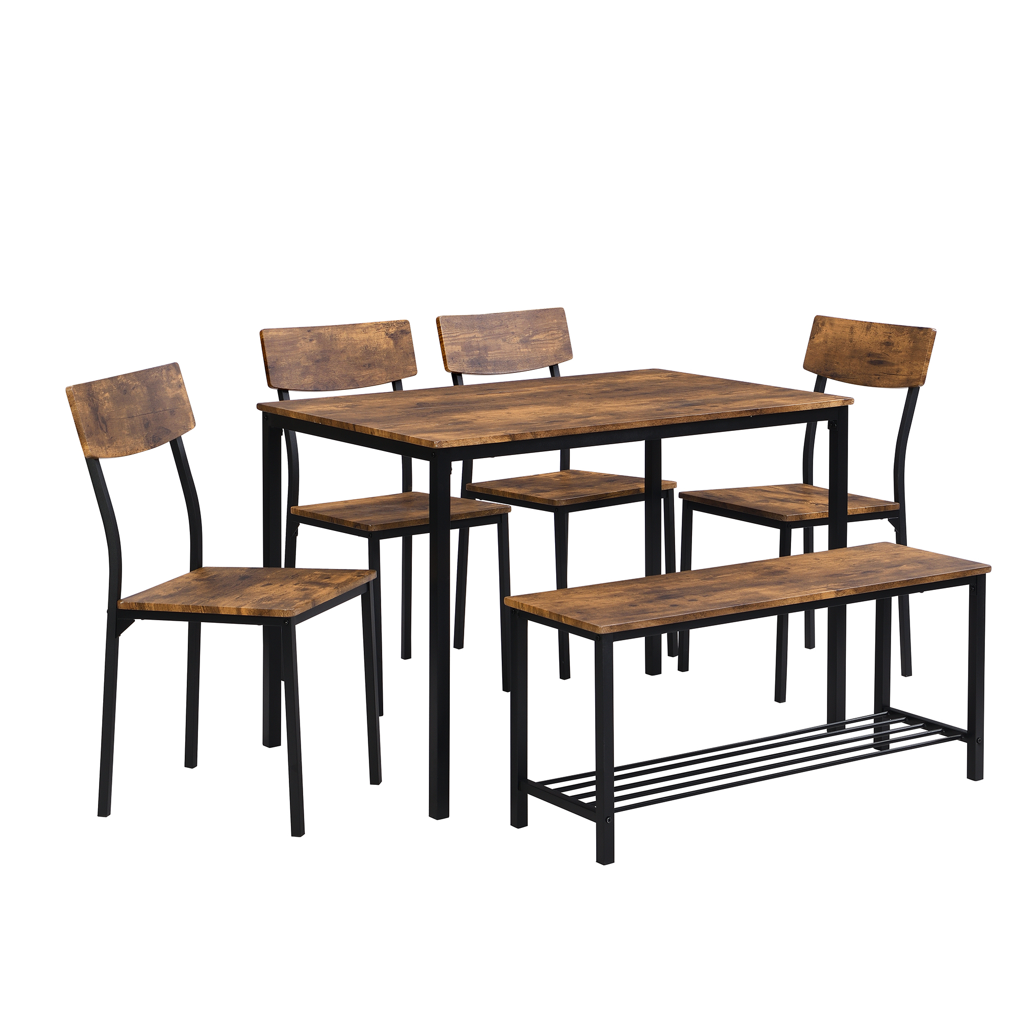 Ensemble table à manger + chaises + banc 6 personn - image 6