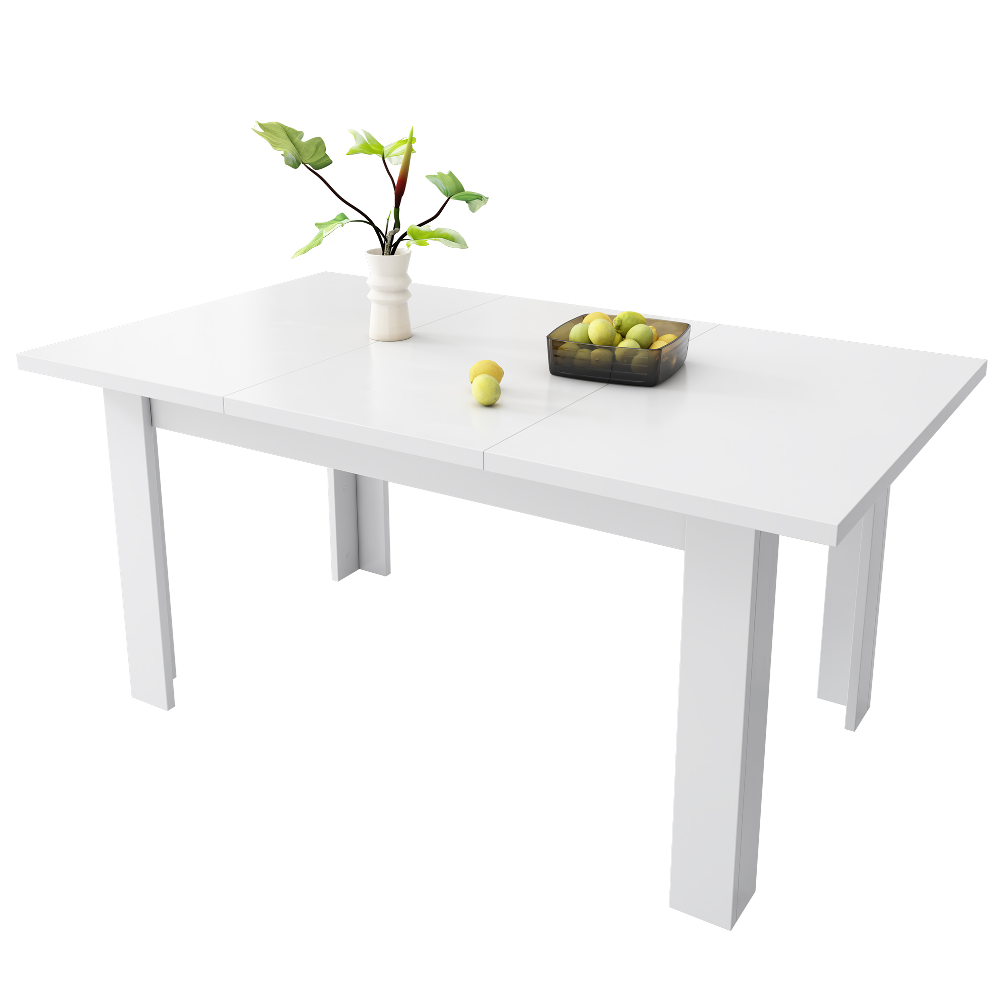 Table à manger, 120 x 70 x 75 cm, MDF, blanc - vue 6