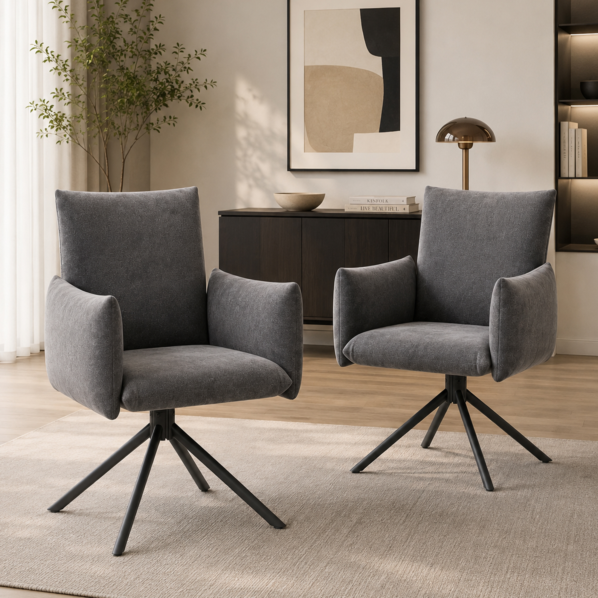 Lot de 4 chaises de salle à manger rembourrées ave - image 15