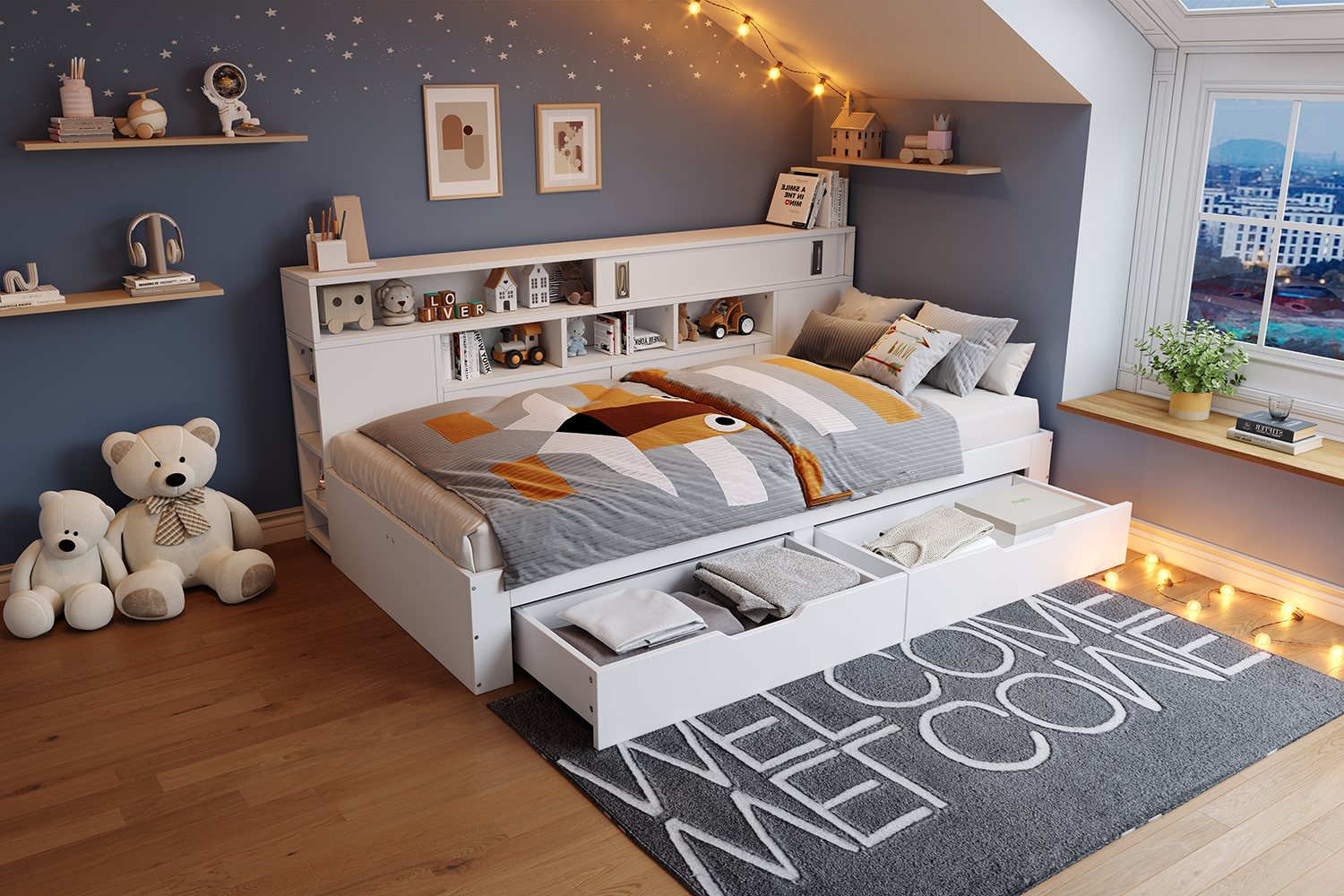 Daybed,Kinderbett,90*200cm,Einzelbett,Multifunktio