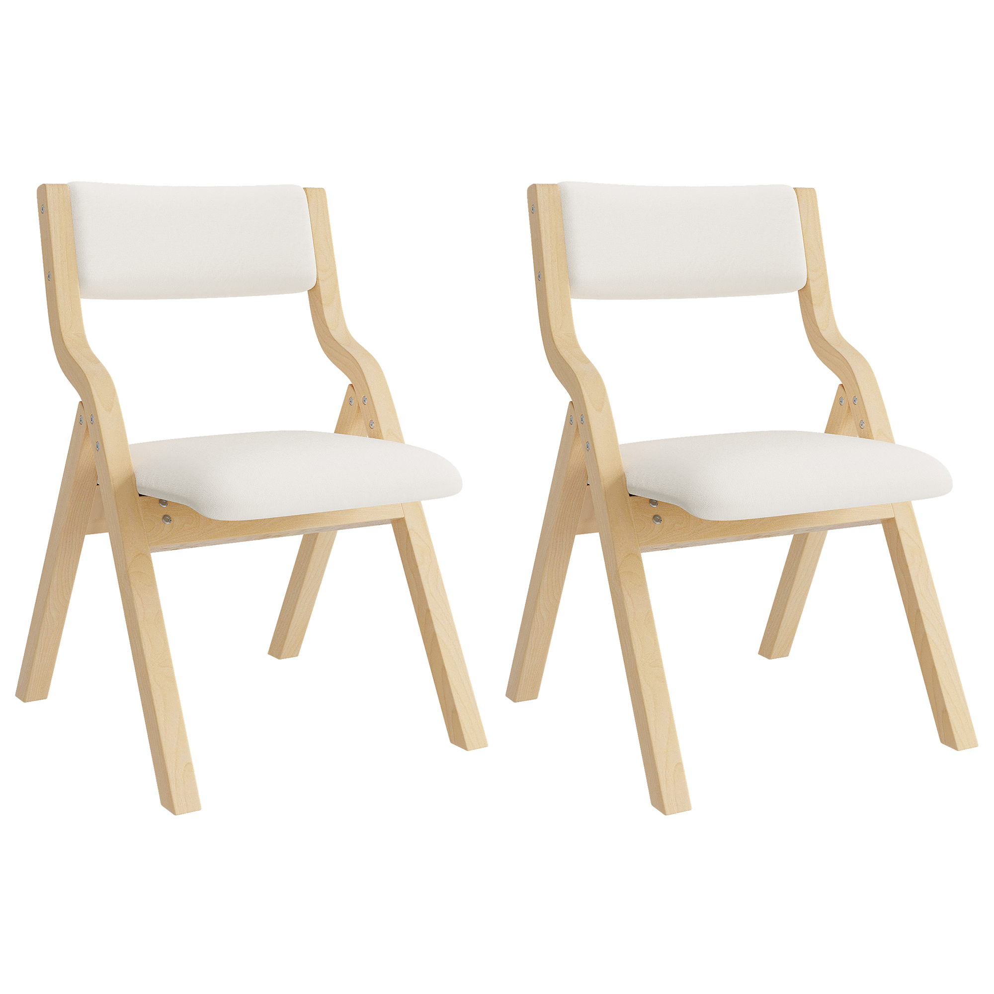 Lot de 2 chaises de salle à manger pliantes, 55 x 49 x 81 cm, Beige - détails