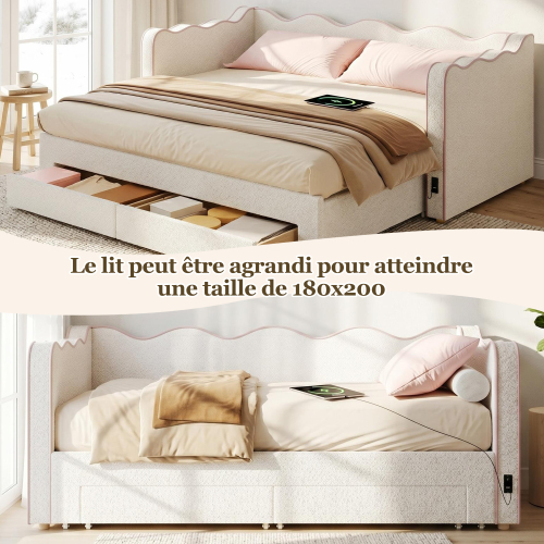 Lit de jour avec gigogne
