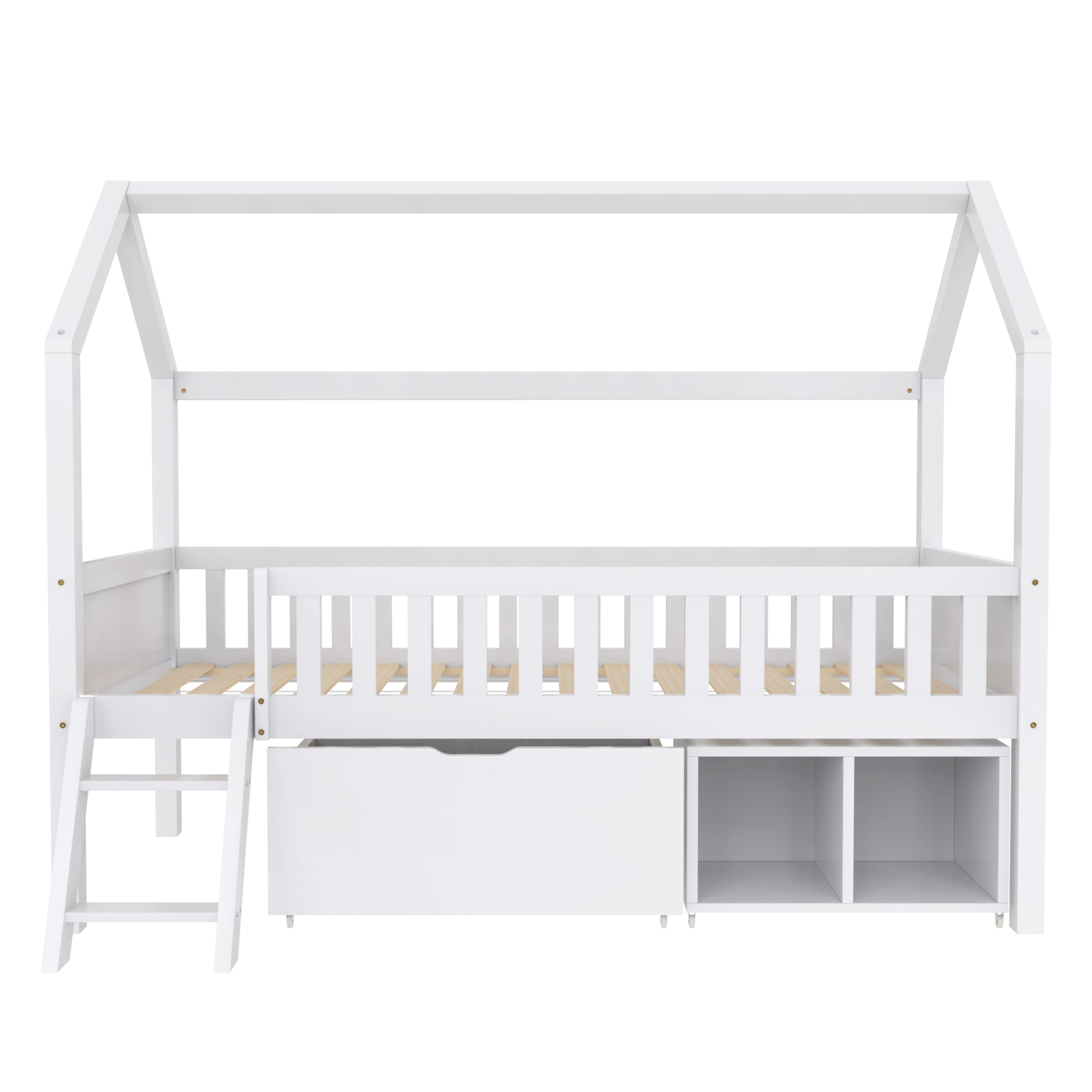 Lit enfant, avec tiroirs, 90 x 200 cm, bois massif, blanc - vue 7