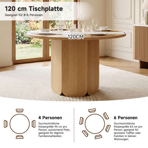 Table ronde pour repas familiaux