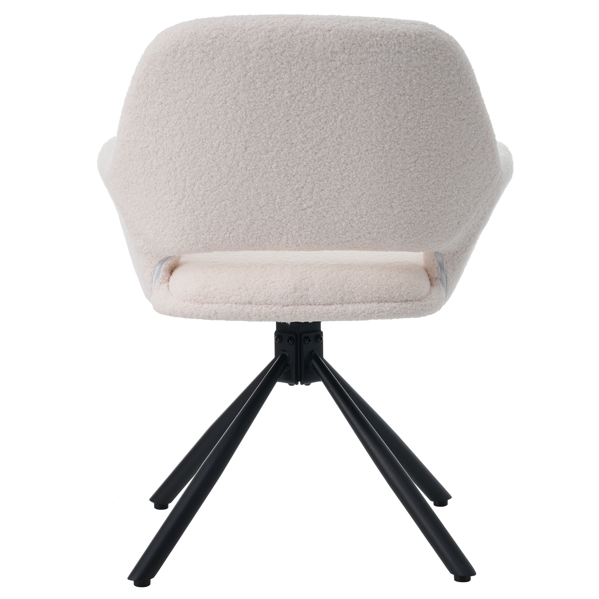 Chaise de salle à manger, lot de 6, rotation à 360°, tissu, blanc - vue 2