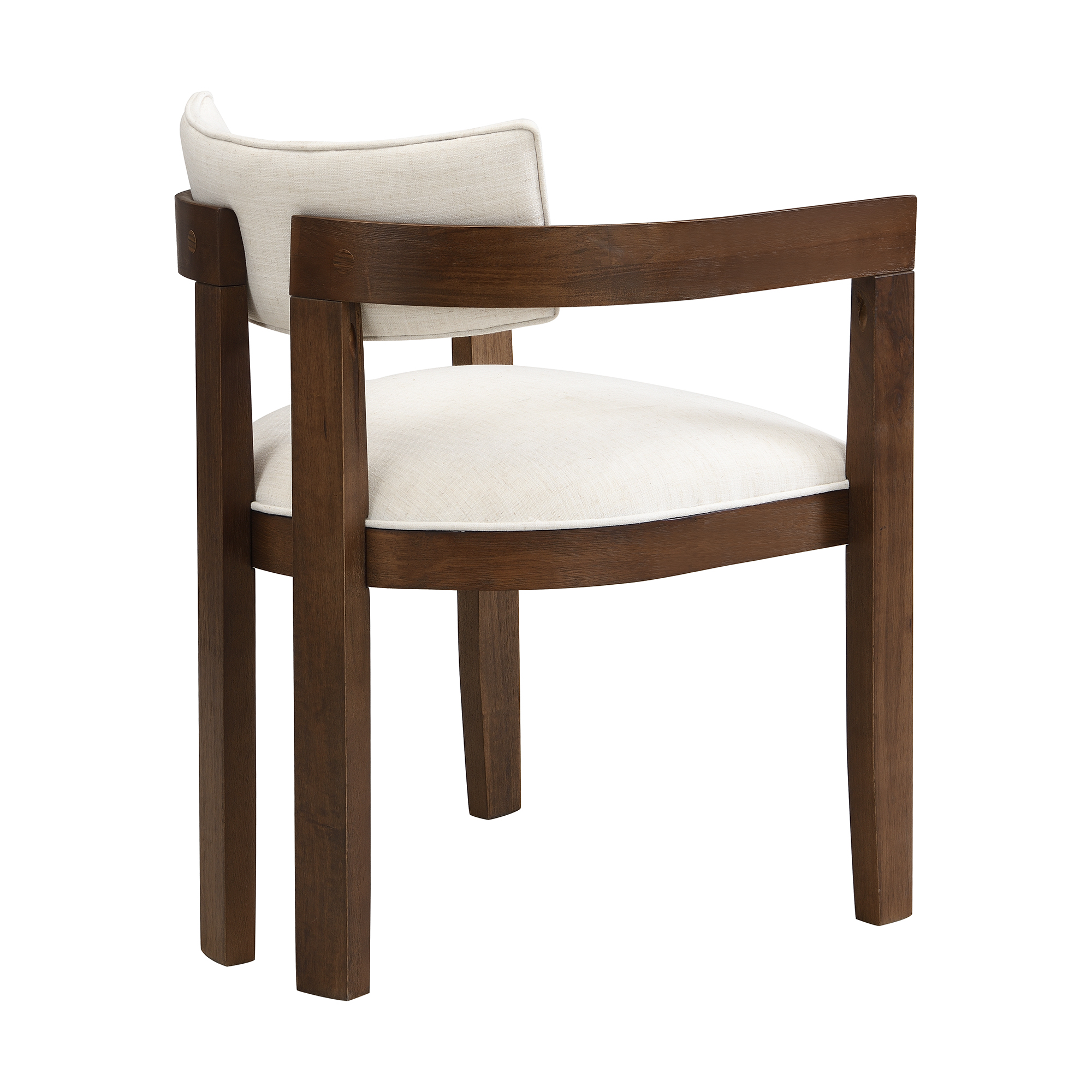Chaise avec accoudoirs en bois massif, tissu lin naturel, design classique élégant, pour salle à manger et salon, confort supérieur, durabilité, style intemporel, facile montage, stabilité, utilisation polyvalente - image 12