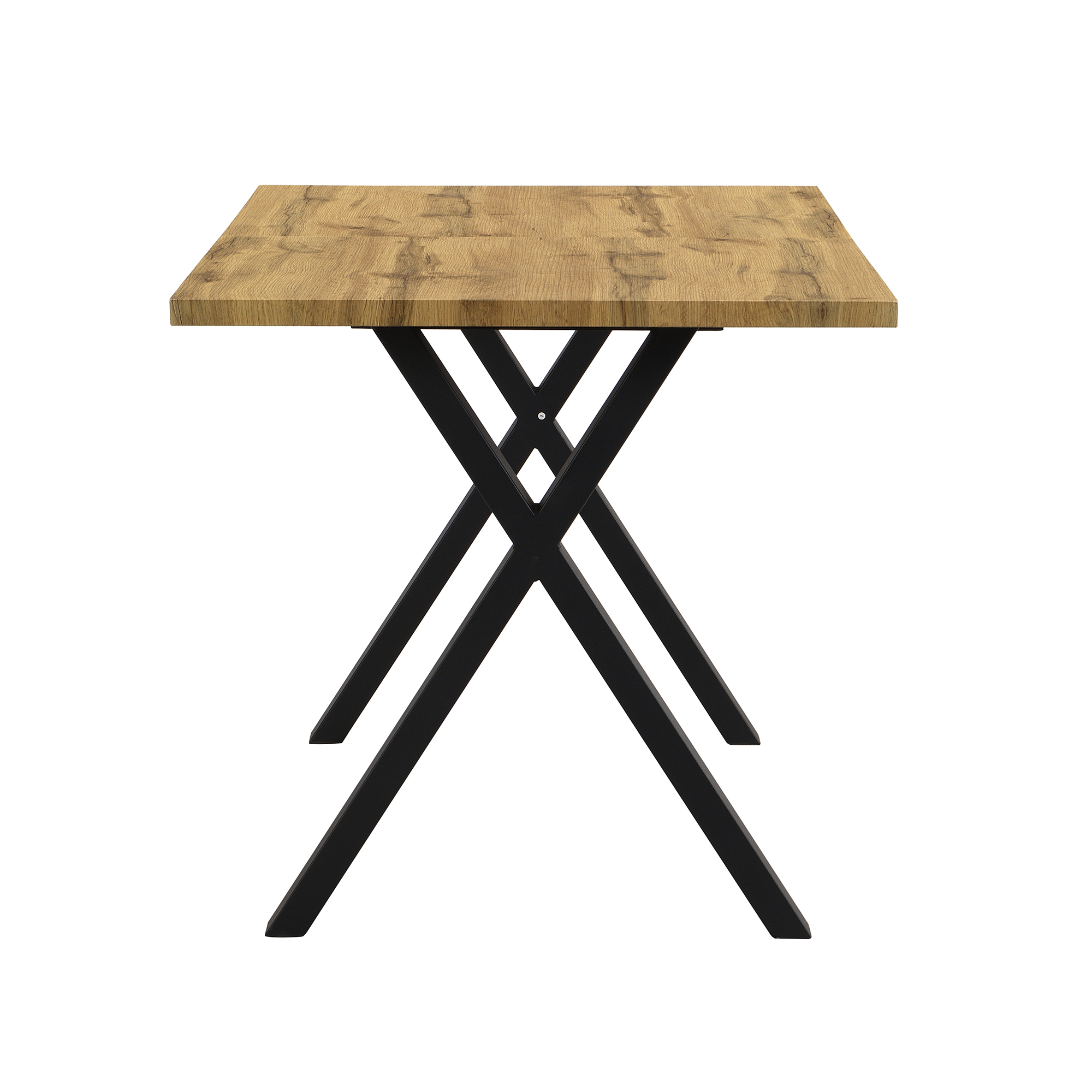 Table à manger, 140 x 80 x 76 cm, métal et MDF, noir - vue 6