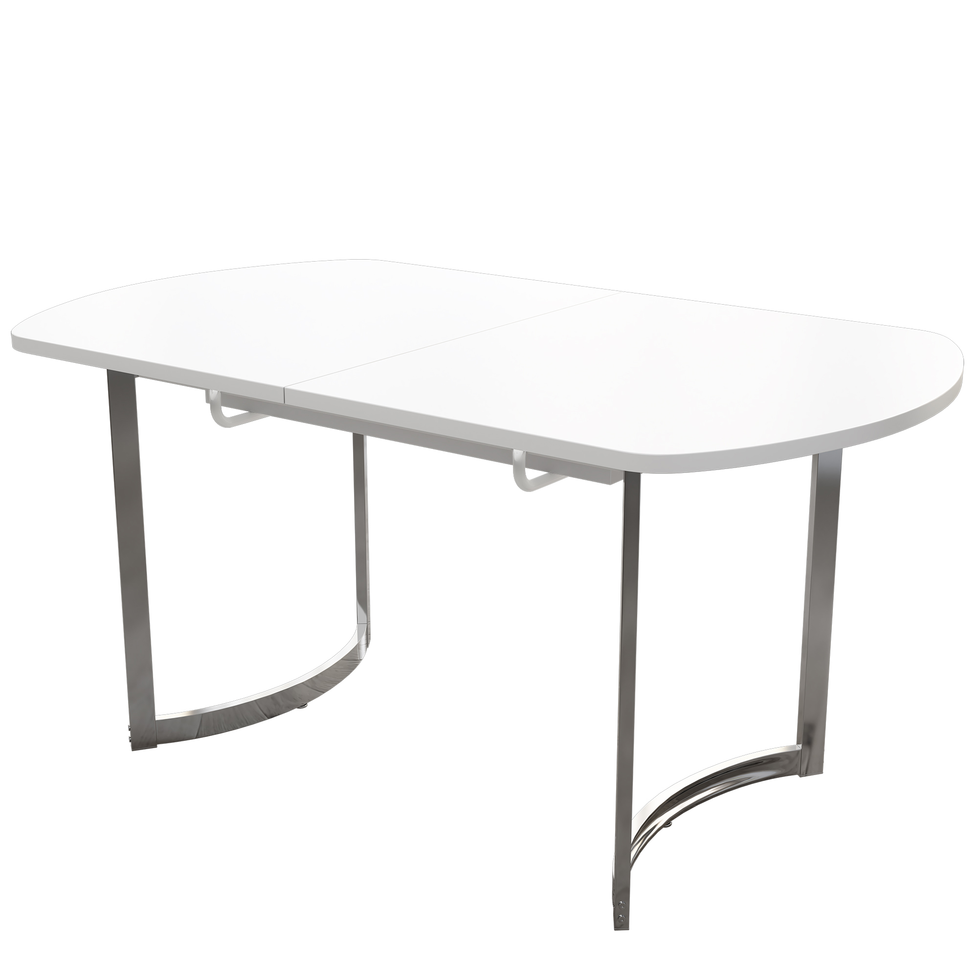 Table à manger extensible 140–180 cm x 80 x 75 cm pour 4 à 6 personnes, MDF, Blanc - dimensions et détails