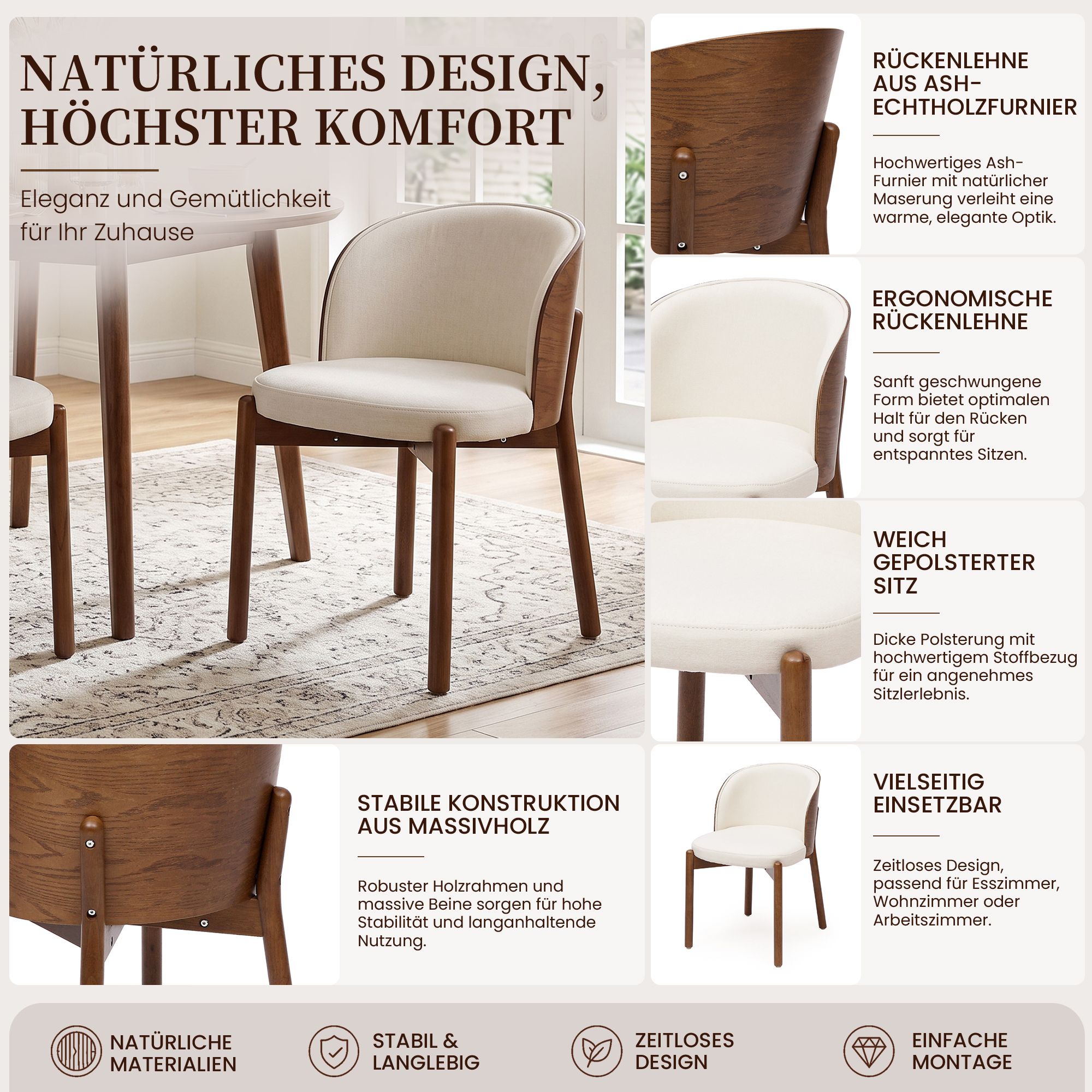 Détail du chaise de salle à manger