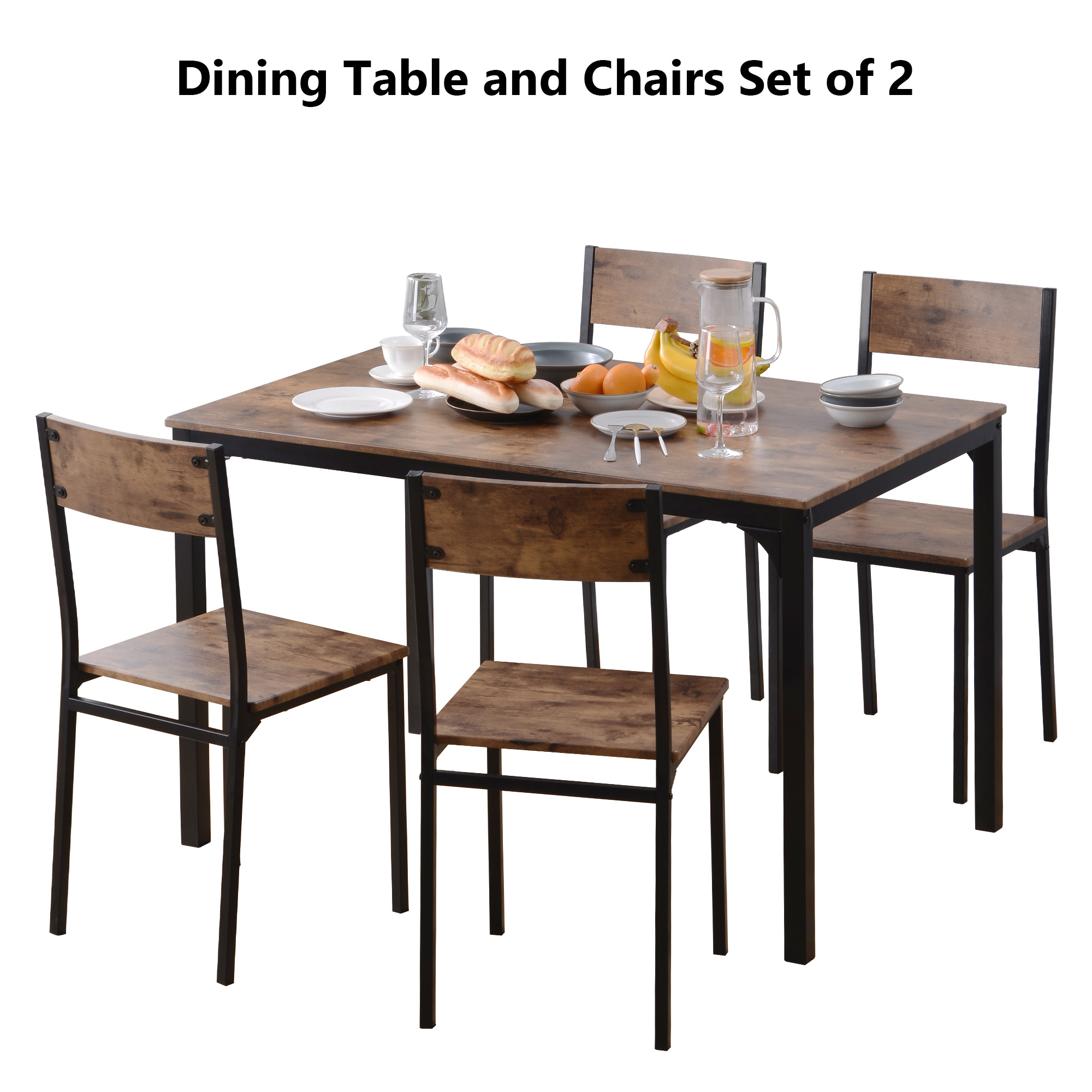 Ensemble table + chaises en MDF/PVC, cadre métal laqué, chaises empilables, design minimaliste, pour cuisine et bar, petit espace, facile entretien, stabilité, style moderne, utilisation polyvalente, durabilité, décoration - image 8