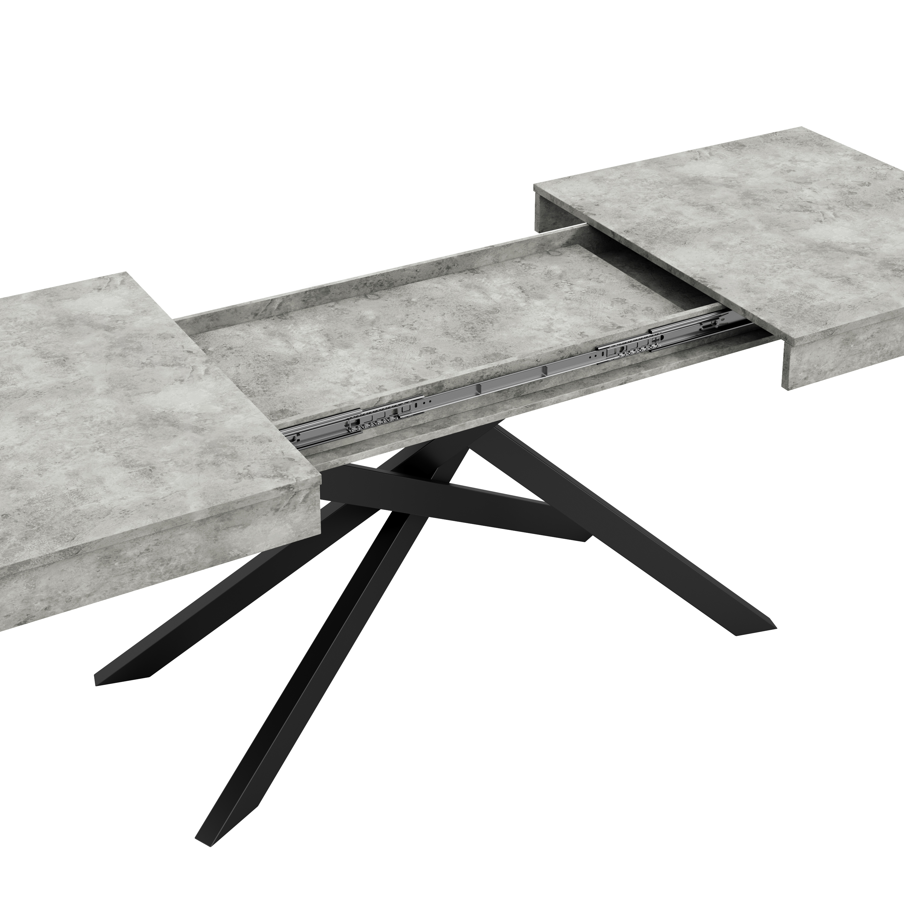 Table à manger extensible 140-180 cm pour 6-8 personnes, plateau 93 mm, pieds croisés, design épuré, pour salle à manger, stabilité et durabilité, usage quotidien et réunions, style élégant moderne - image 11
