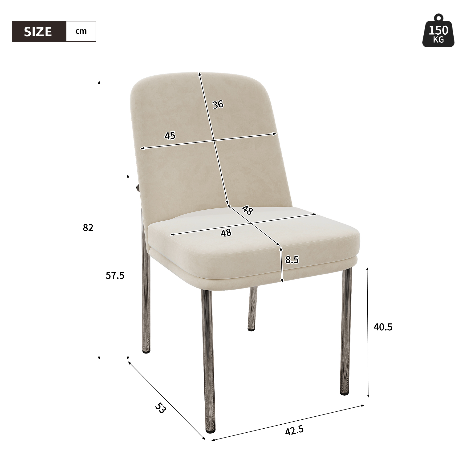Dimensions du chaise de salle à manger