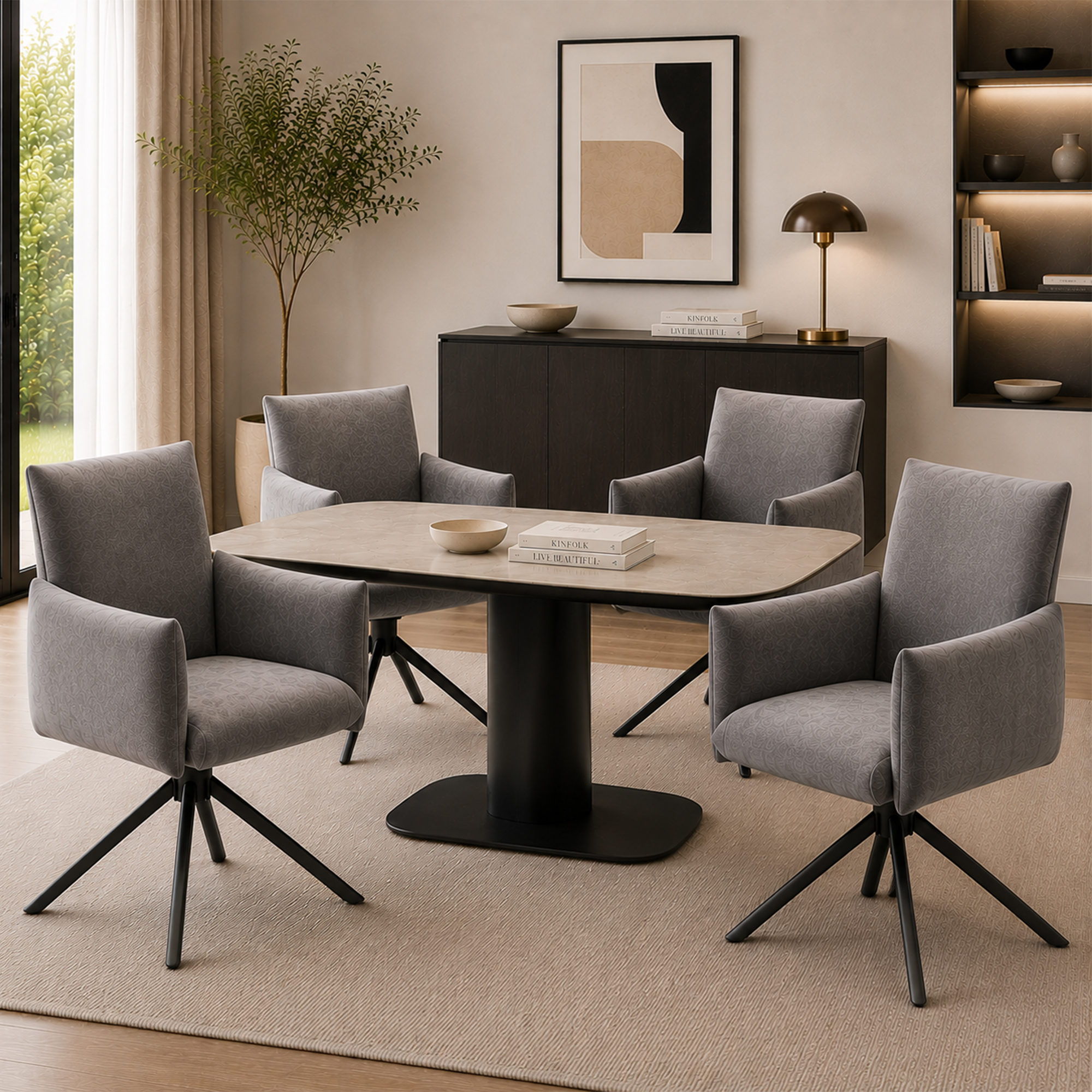 Lot de 4 chaises de salle à manger rembourrées ave - image 17