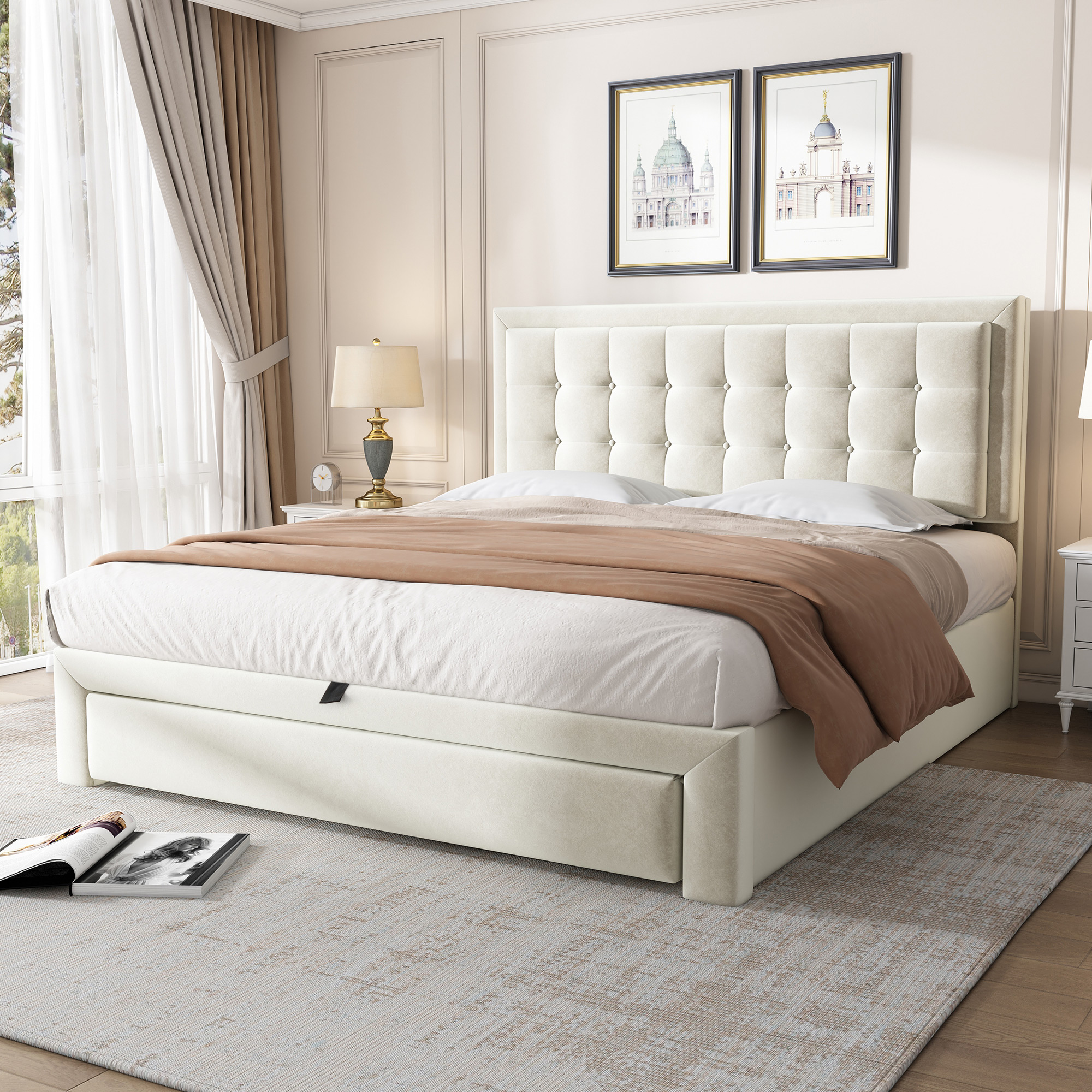 Polsterbett 140*200 mit Lattenrost und Kopfteil, S