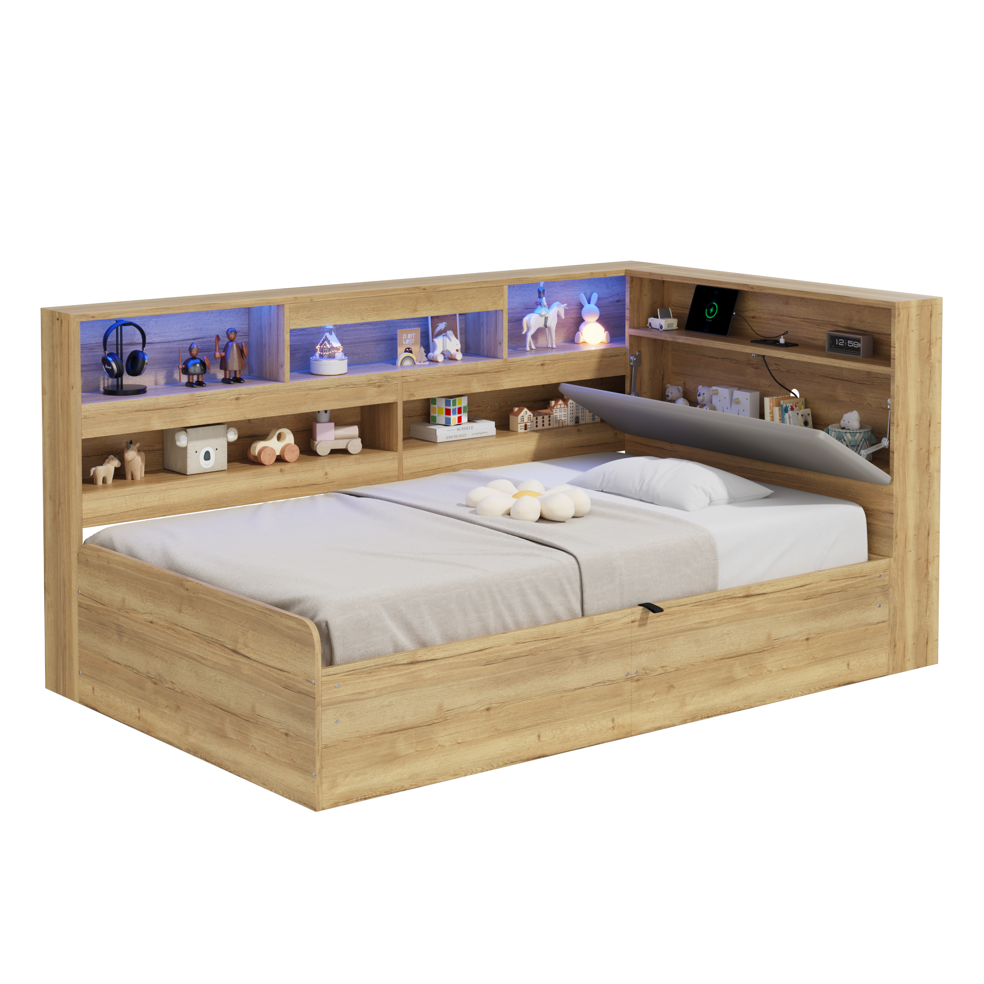 Lit jour design naturel moderne