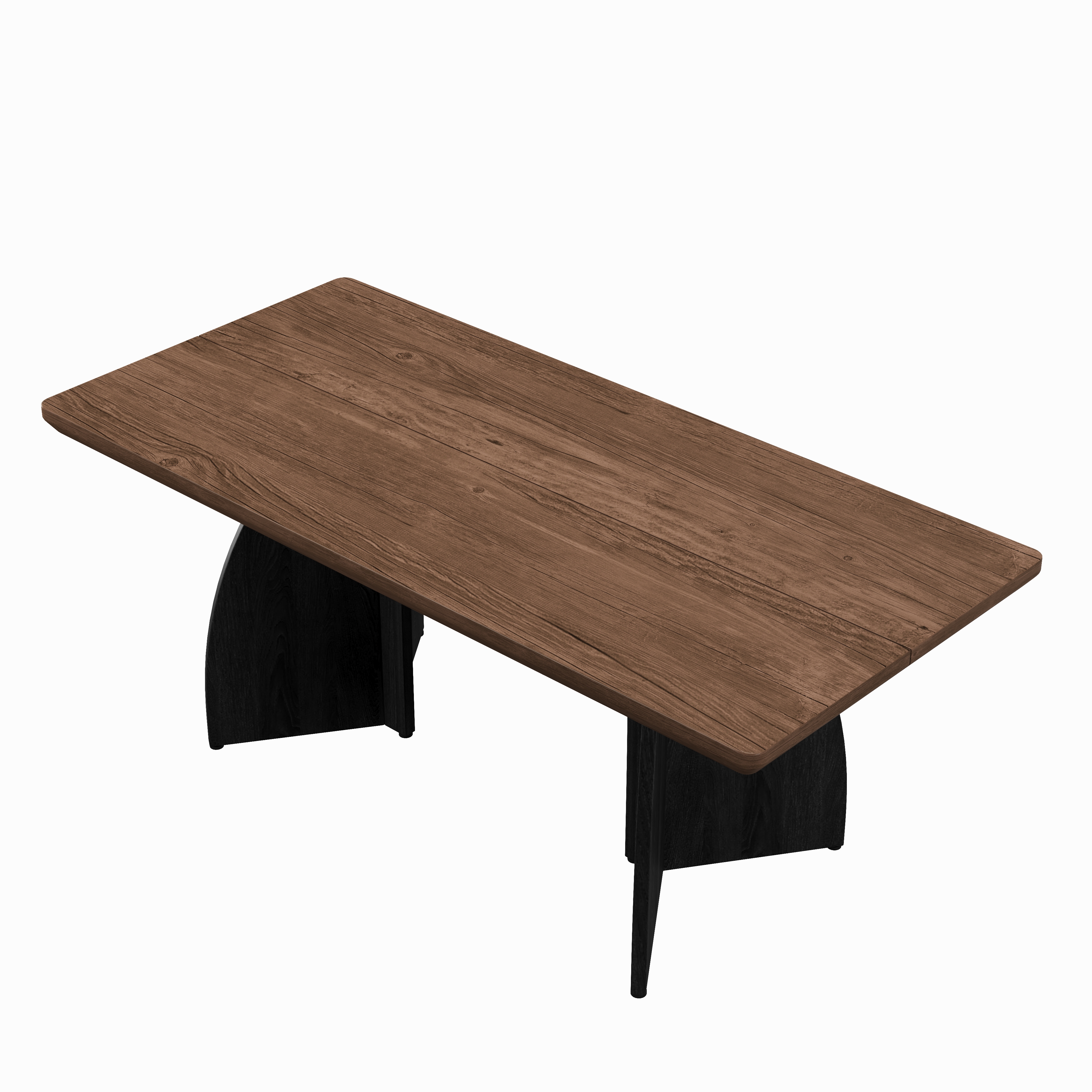Table à manger 160 x 80 x 76 cm pour 4 à 6 personnes, MDF, Effet noyer - vue complémentaire