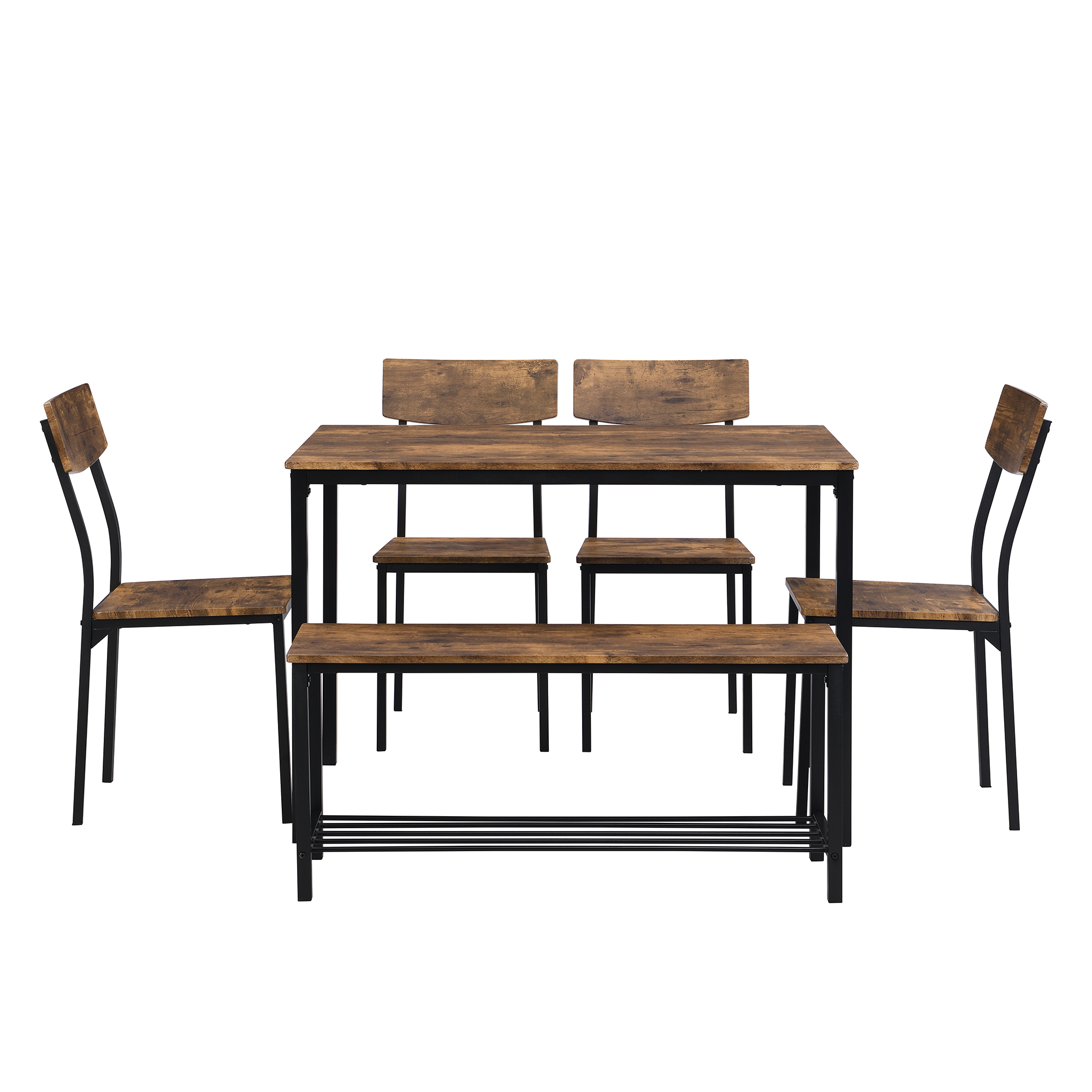 Ensemble table à manger + chaises + banc 6 personn - image 8