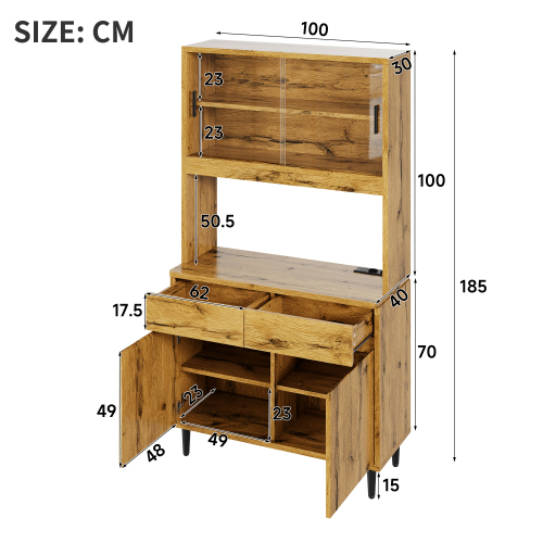 Dimensions du meuble haut 100x40x185 cm