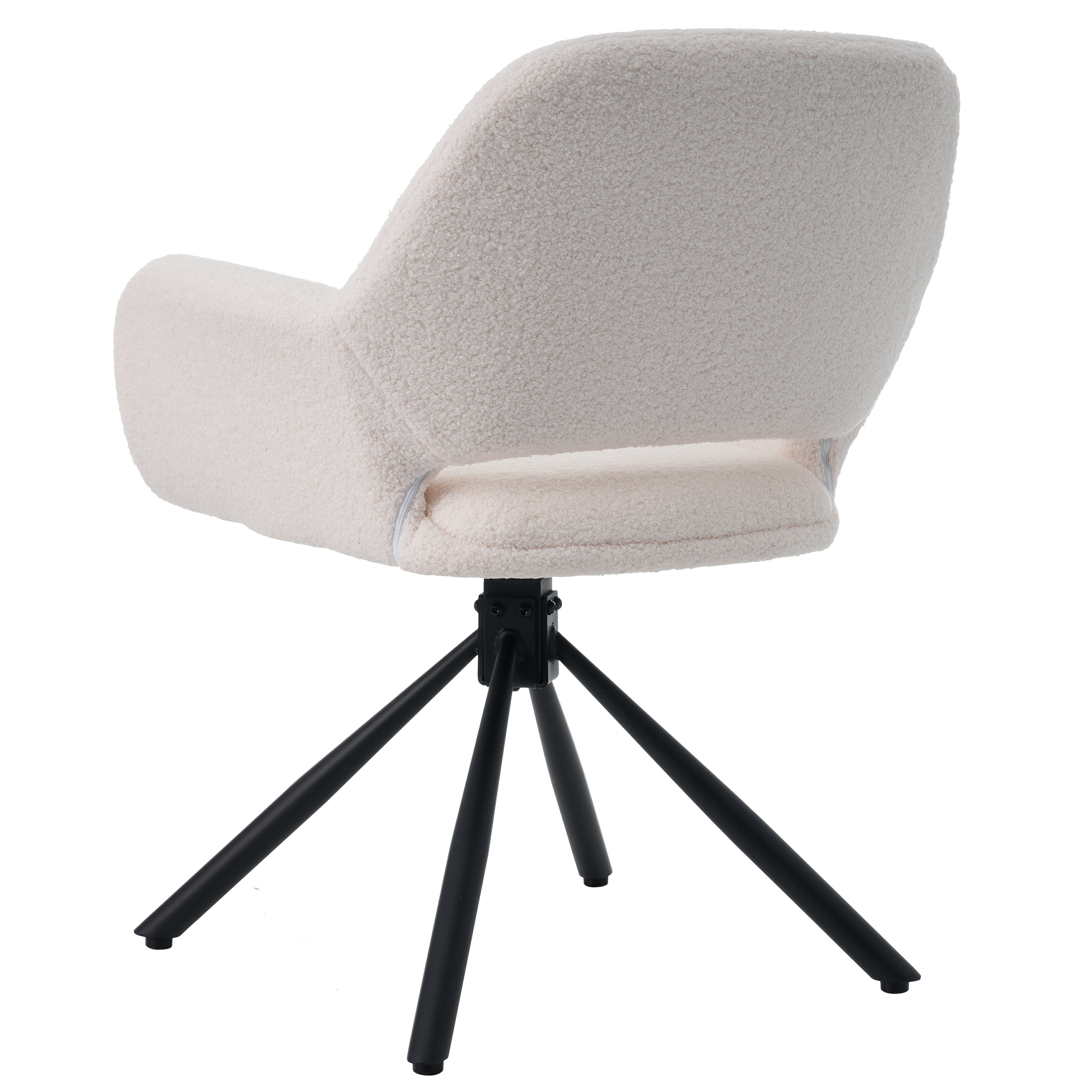 Chaise de salle à manger, lot de 6, rotation à 360°, tissu, blanc - vue 3