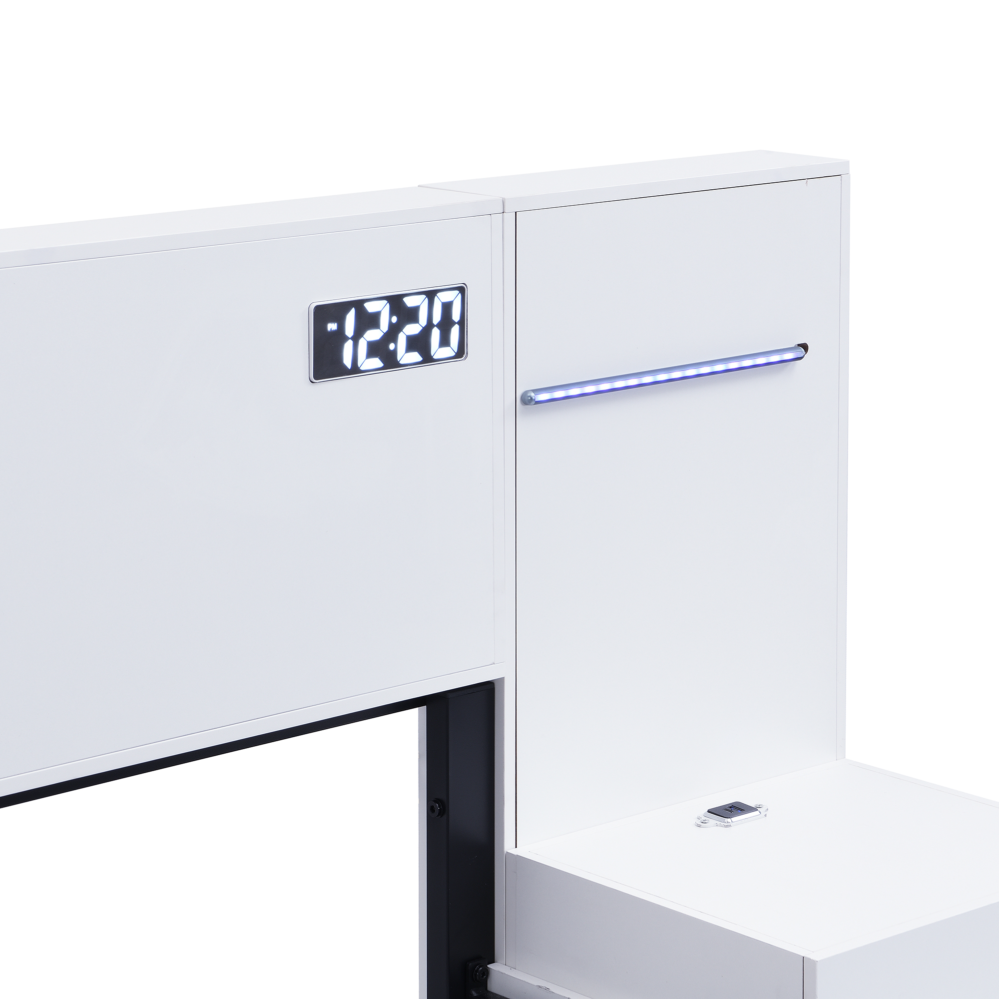 Lit avec haut-parleurs Bluetooth, horloge électronique, USB-A et USB-C, 2 tailles 180/160 cm, pour chambre, expérience intelligente, musique au lit, recharge multiple, design technologique, confort moderne - image 16