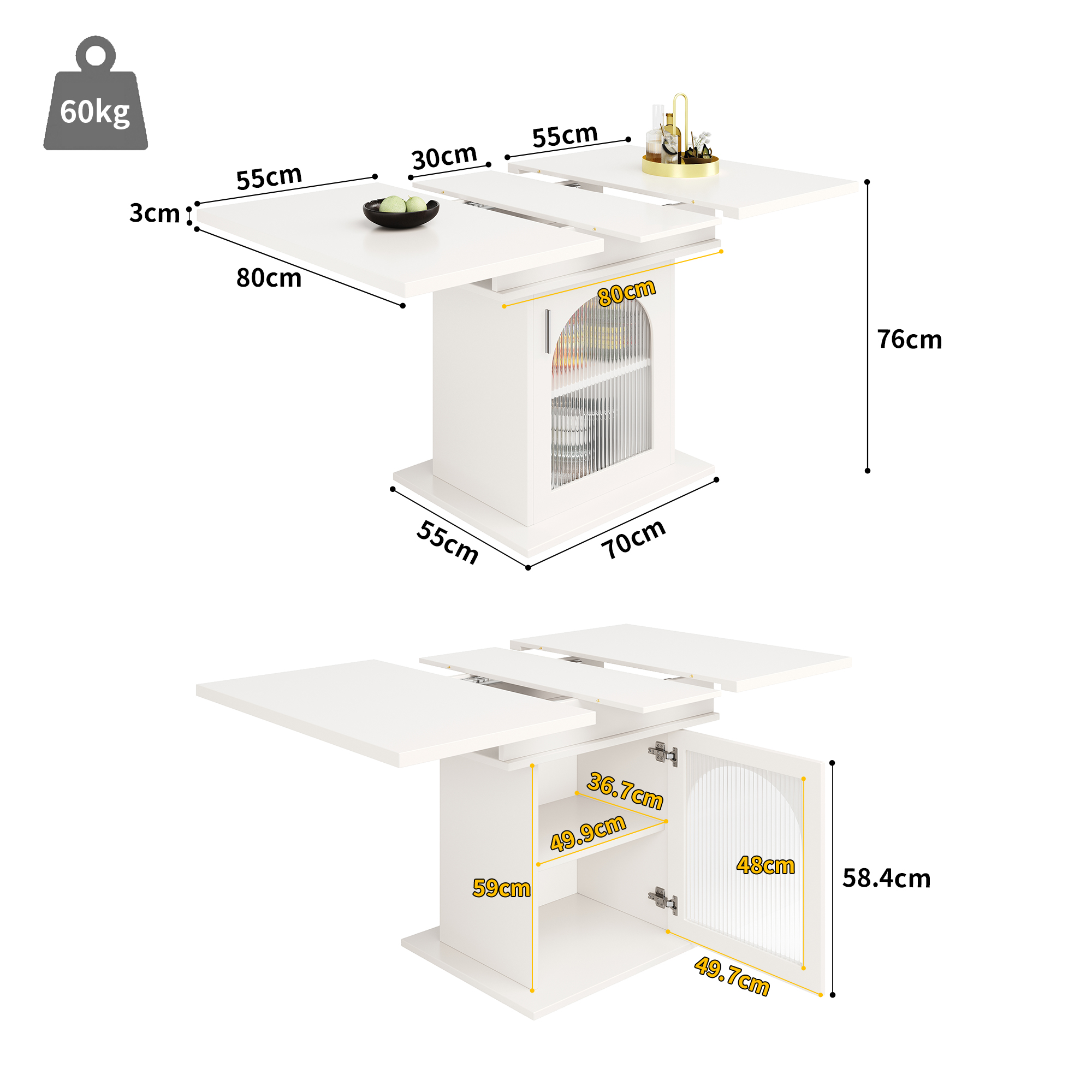 Dimensions du table à manger