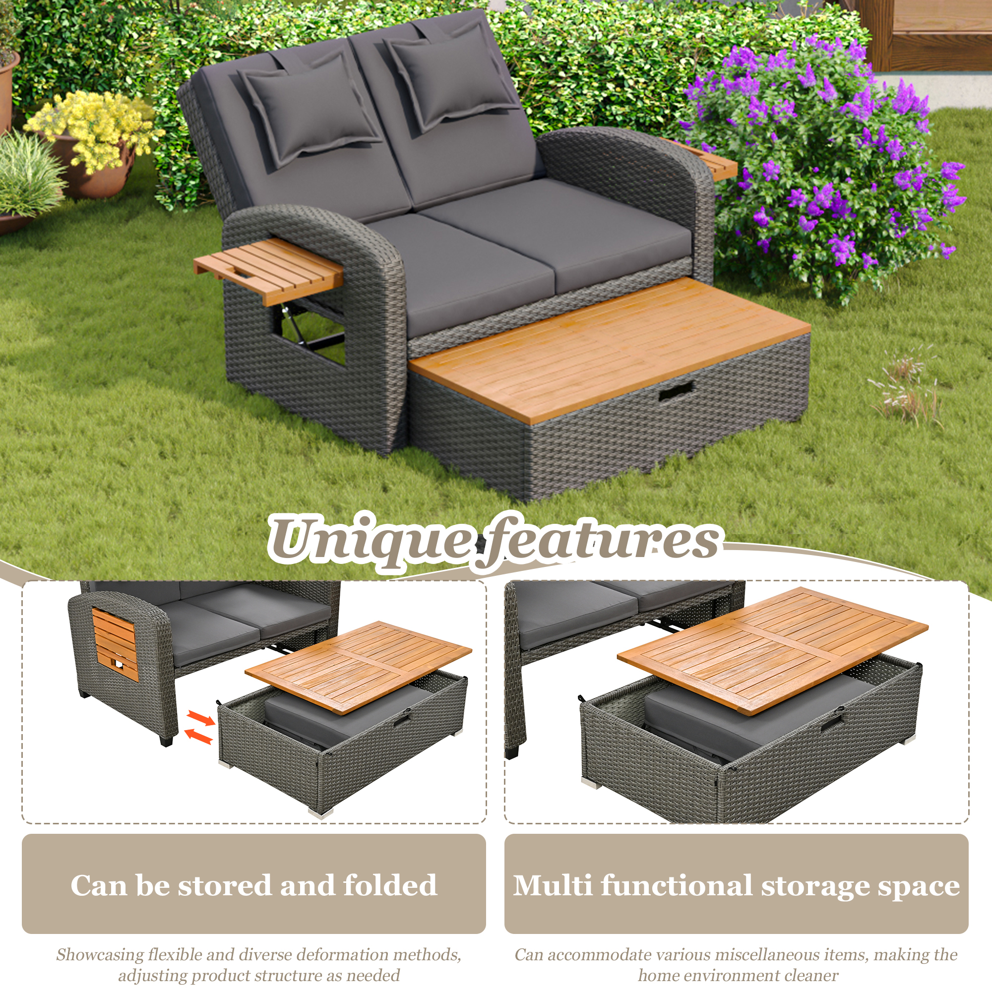Mobilier de jardin design moderne gris