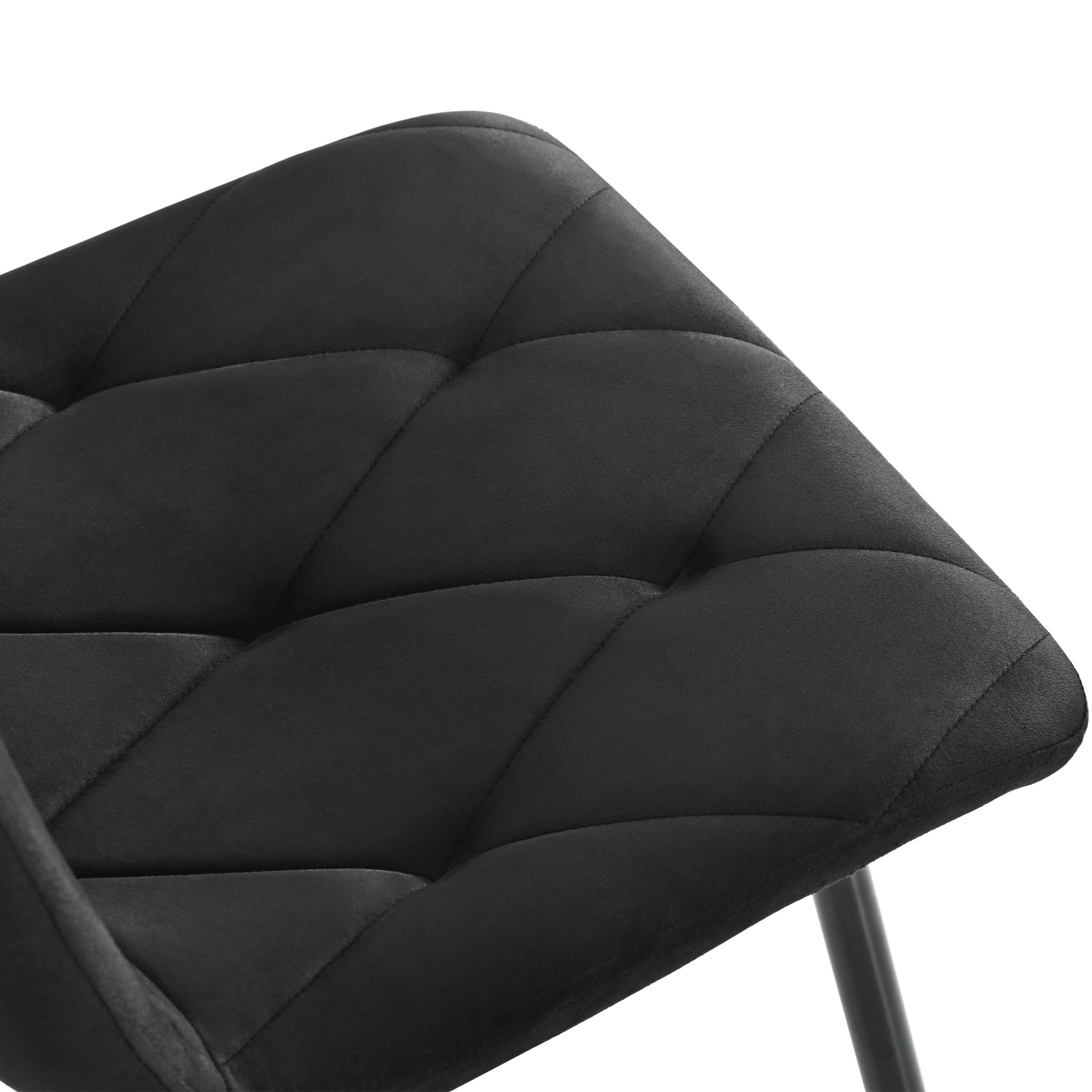 Ensemble table et chaises, 5 pièces, 1 table + 4 chaises, velours et MDF, noir - vue 5