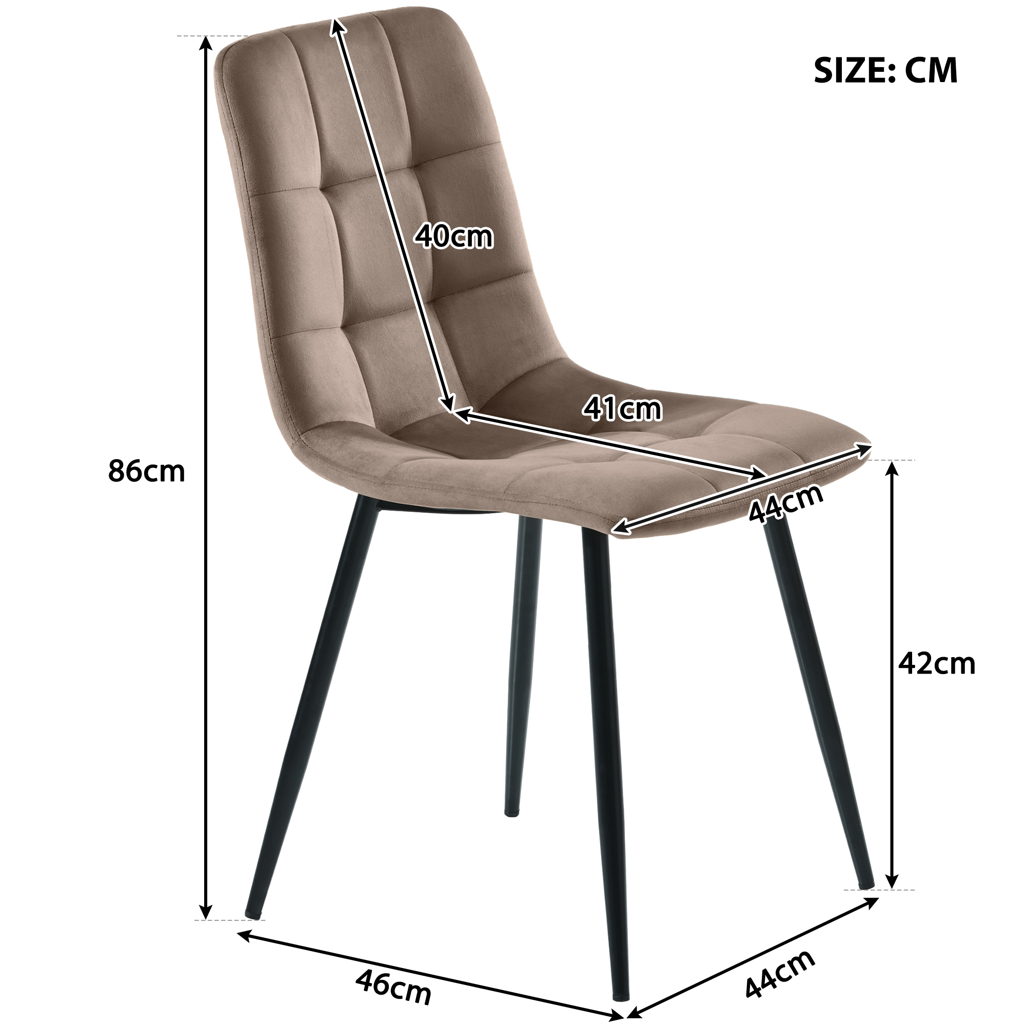 Dimensions du chaise de salle à manger