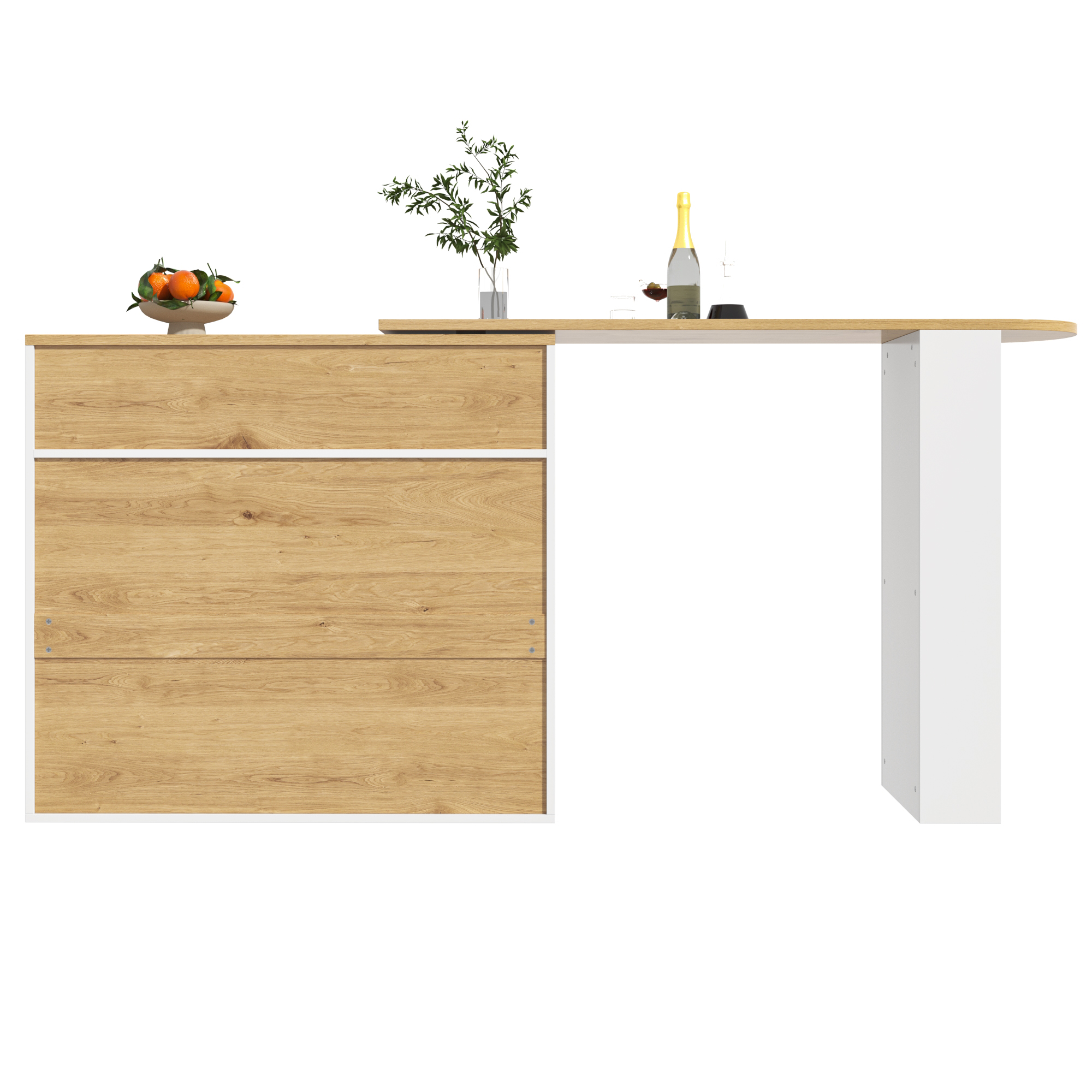 Armoire bar rotative 360° avec étagère 3 niveaux, MDF, poignées métal, portes verre sécurité, pour restaurant, salon, home-bar, design moderne, beaucoup de rangement, style élégant, stabilité, fonctionnalité - image 18