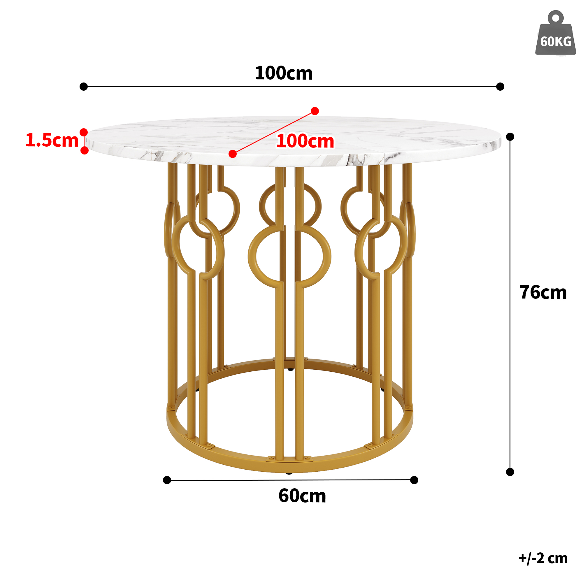 Dimensions du chaise de salle à manger
