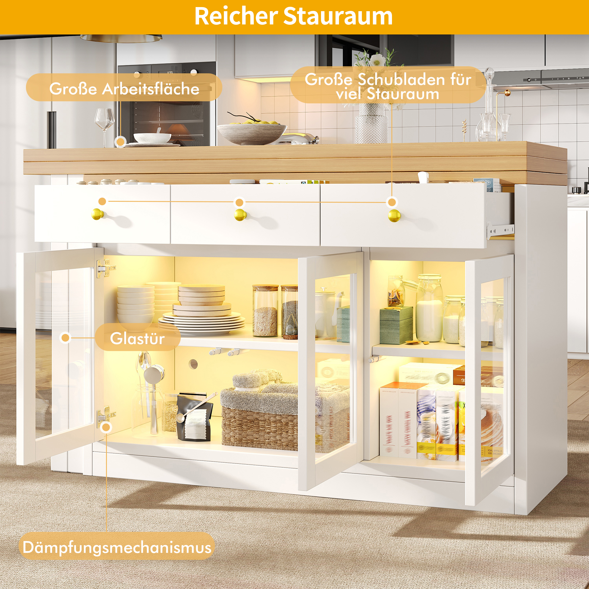 Eclairage LED et rangements interieurs