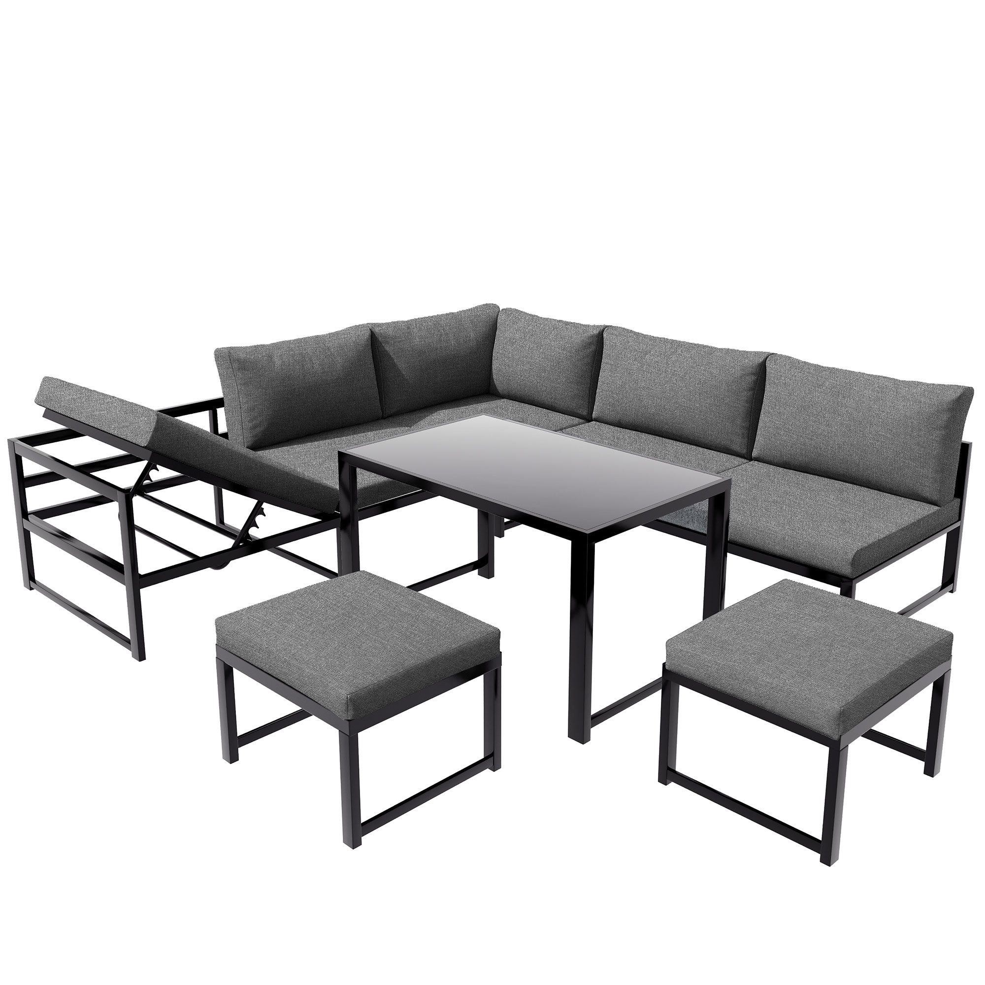Ensemble salon de jardin complet avec table